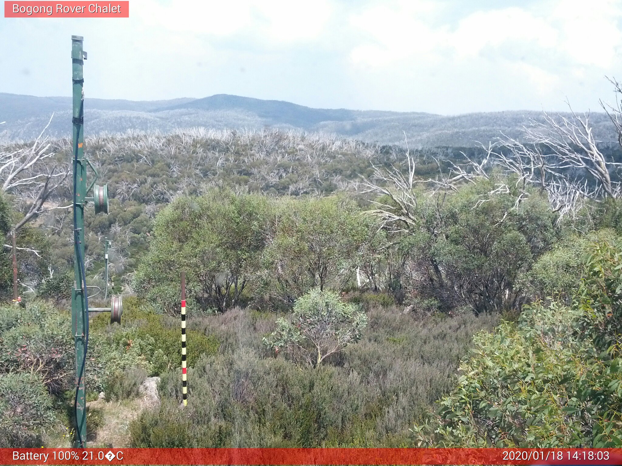 Bogong Web Cam 2:18pm Saturday 18th of January 2020