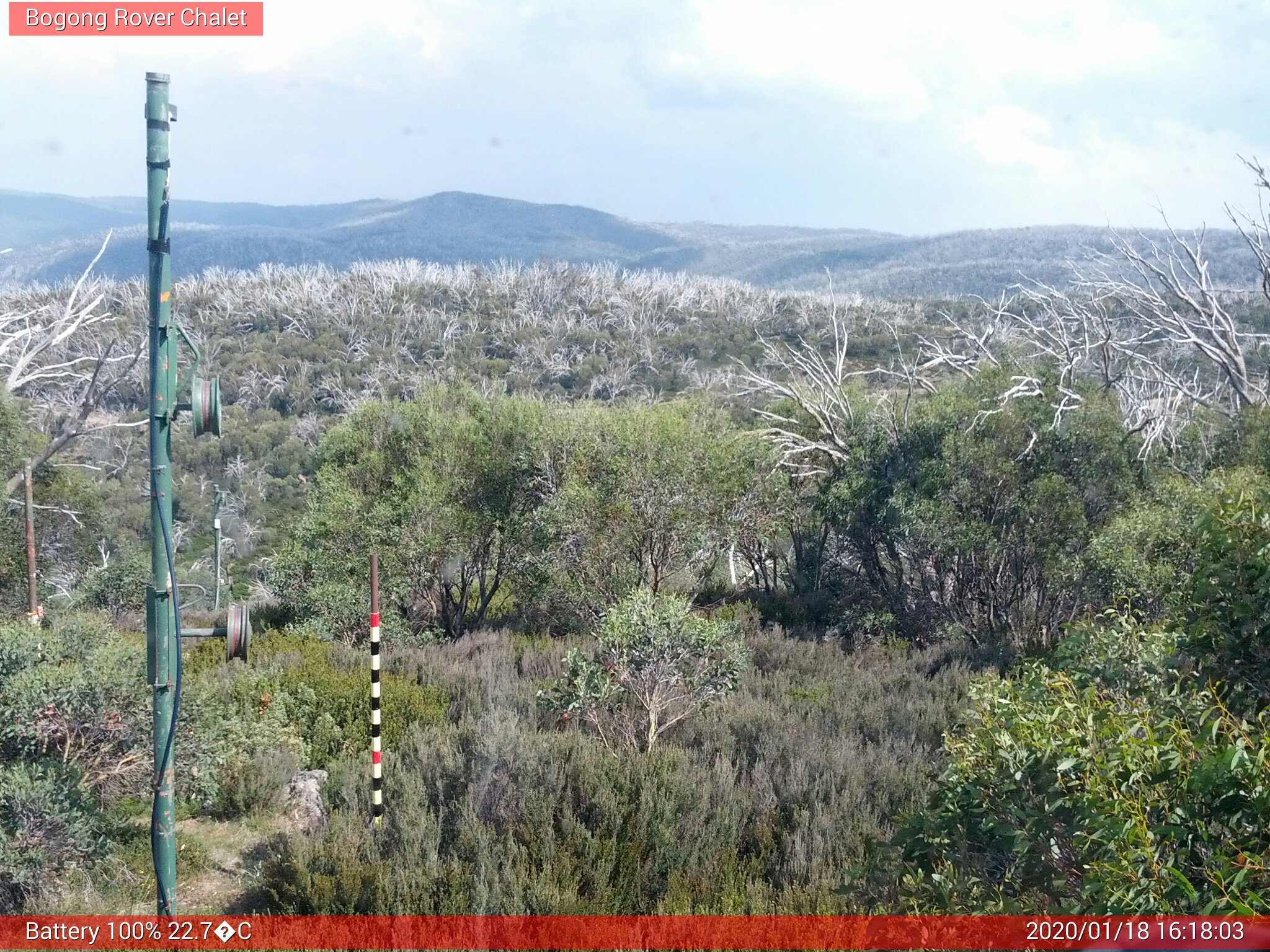 Bogong Web Cam 4:18pm Saturday 18th of January 2020