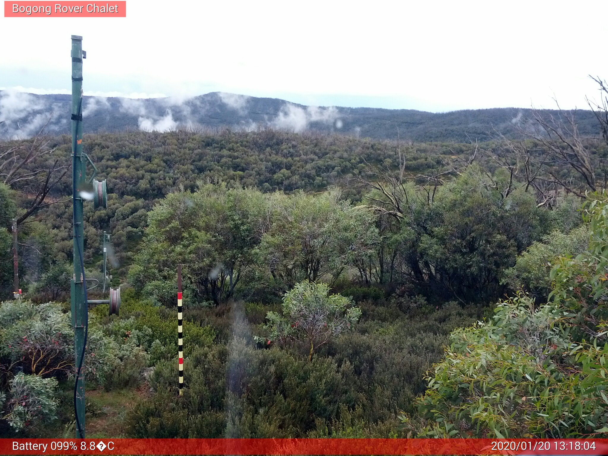 Bogong Web Cam 1:18pm Monday 20th of January 2020