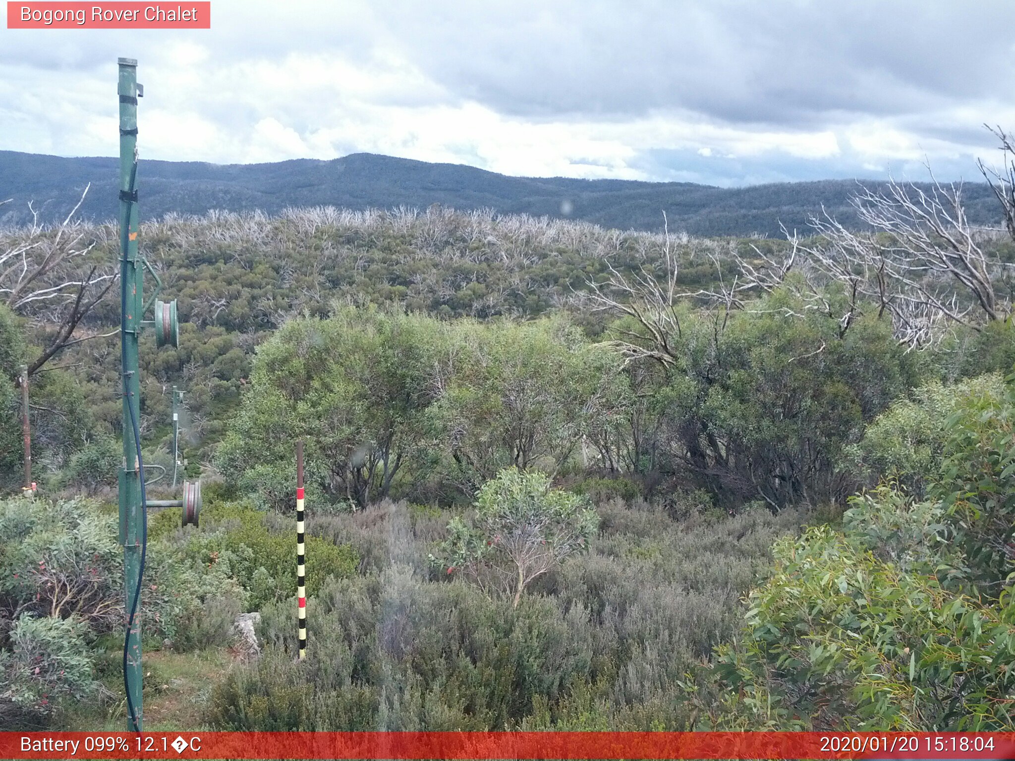 Bogong Web Cam 3:18pm Monday 20th of January 2020