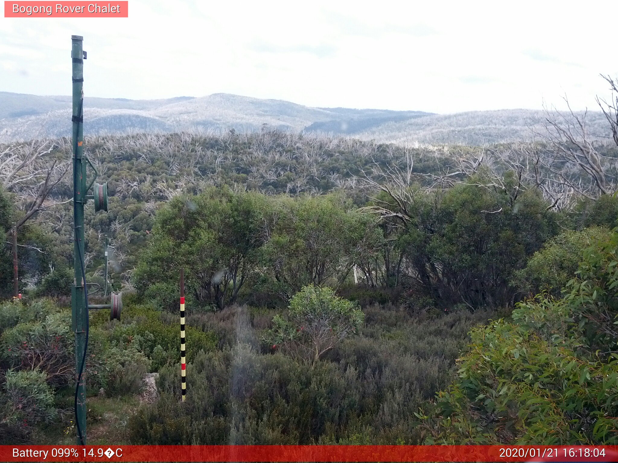 Bogong Web Cam 4:18pm Tuesday 21st of January 2020