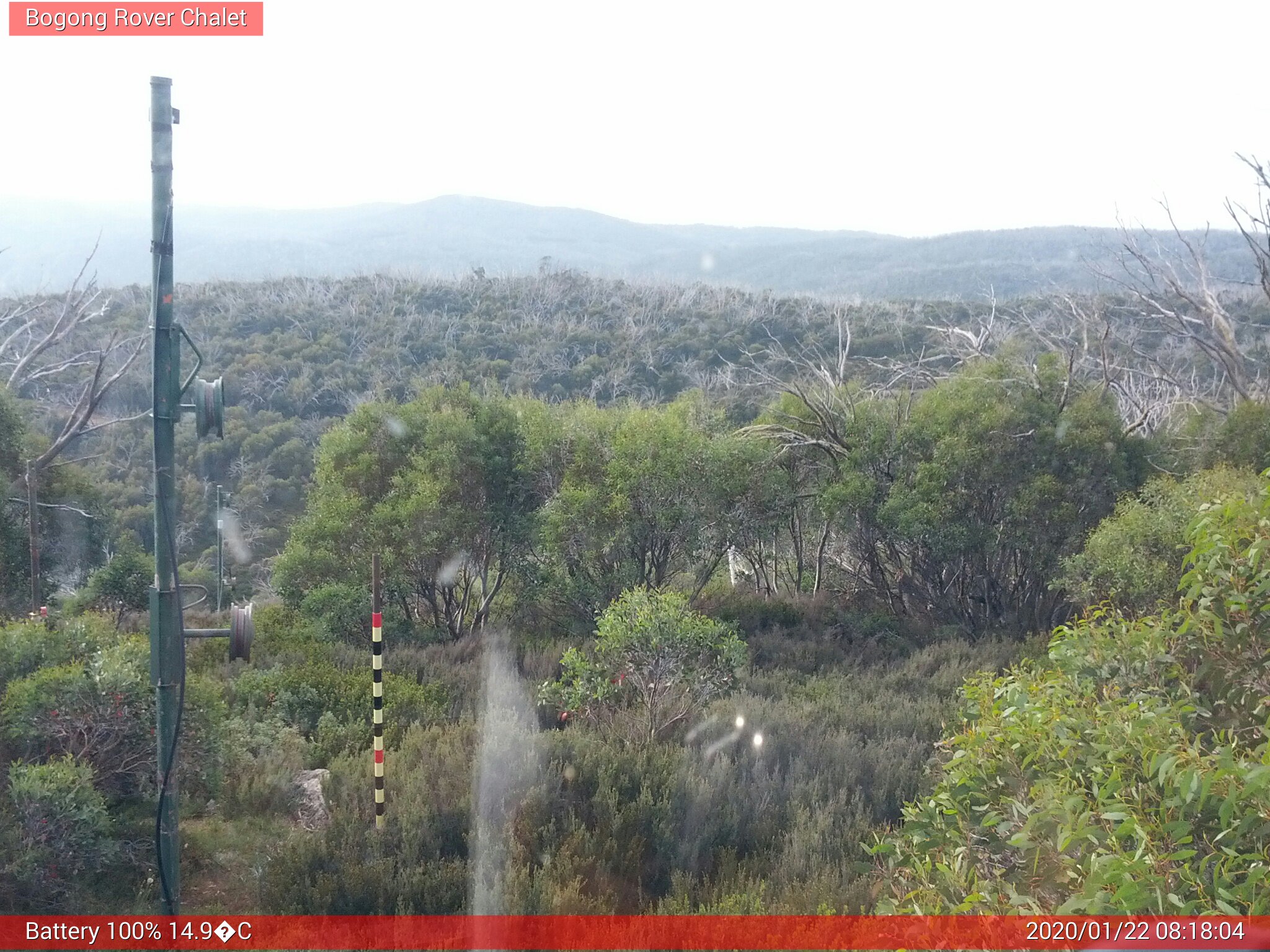 Bogong Web Cam 8:18am Wednesday 22nd of January 2020