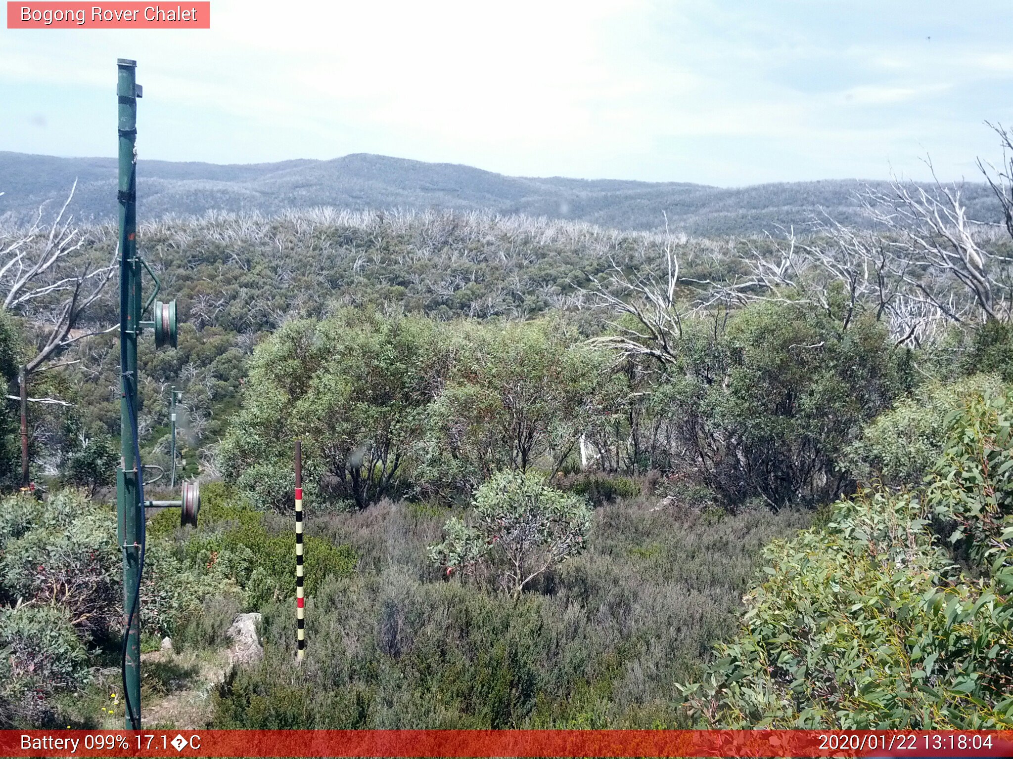 Bogong Web Cam 1:18pm Wednesday 22nd of January 2020