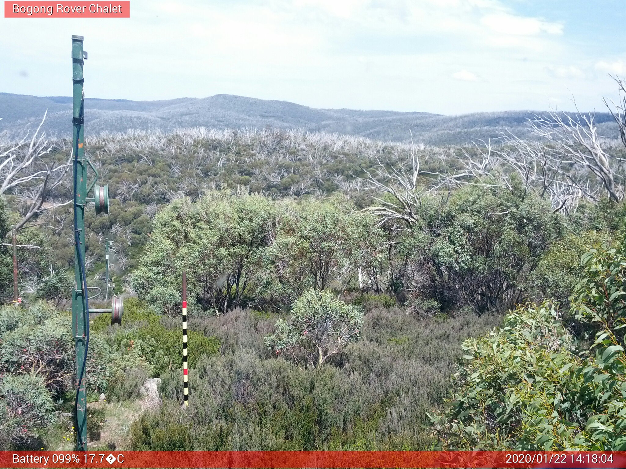 Bogong Web Cam 2:18pm Wednesday 22nd of January 2020