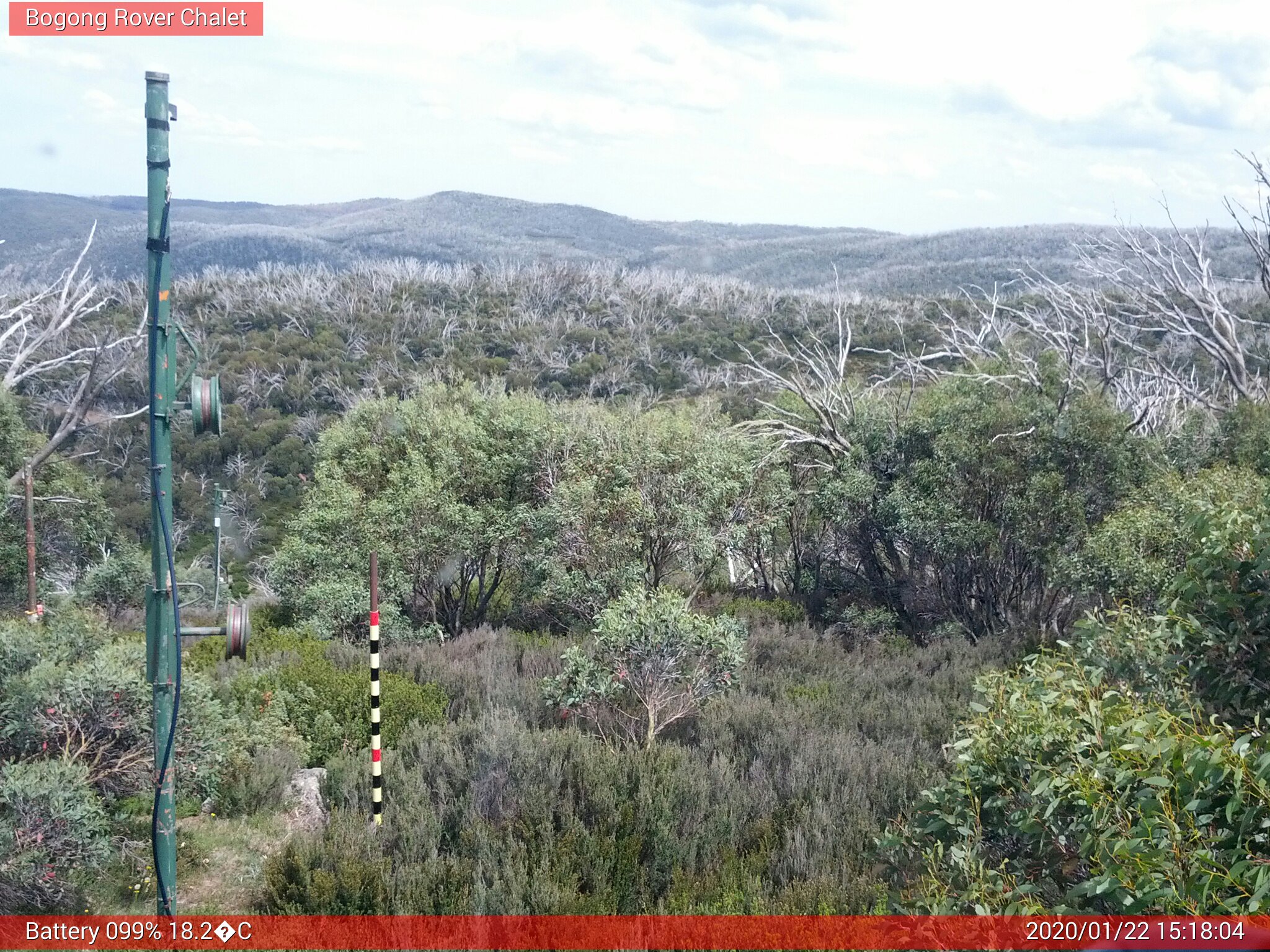 Bogong Web Cam 3:18pm Wednesday 22nd of January 2020