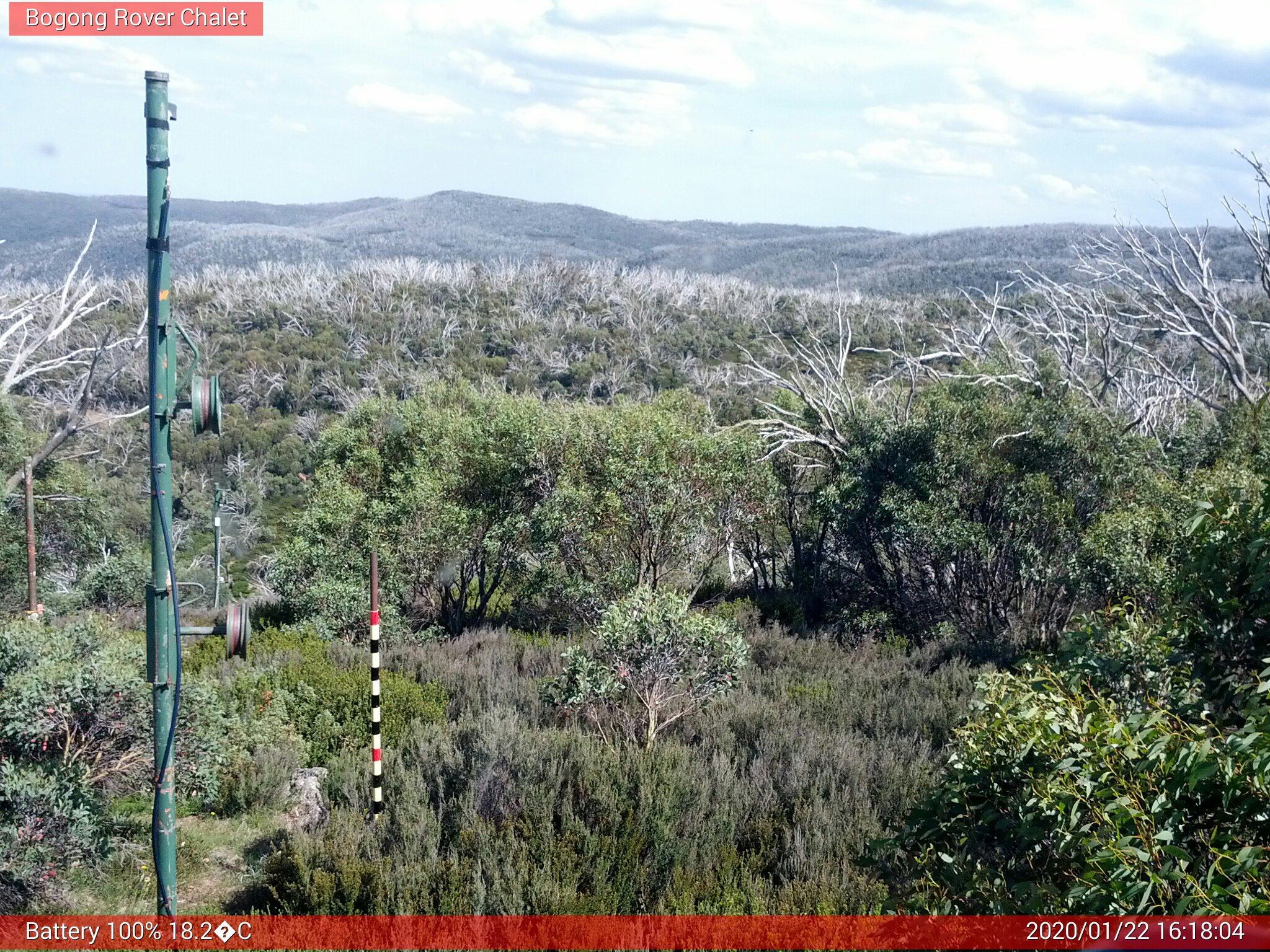 Bogong Web Cam 4:18pm Wednesday 22nd of January 2020