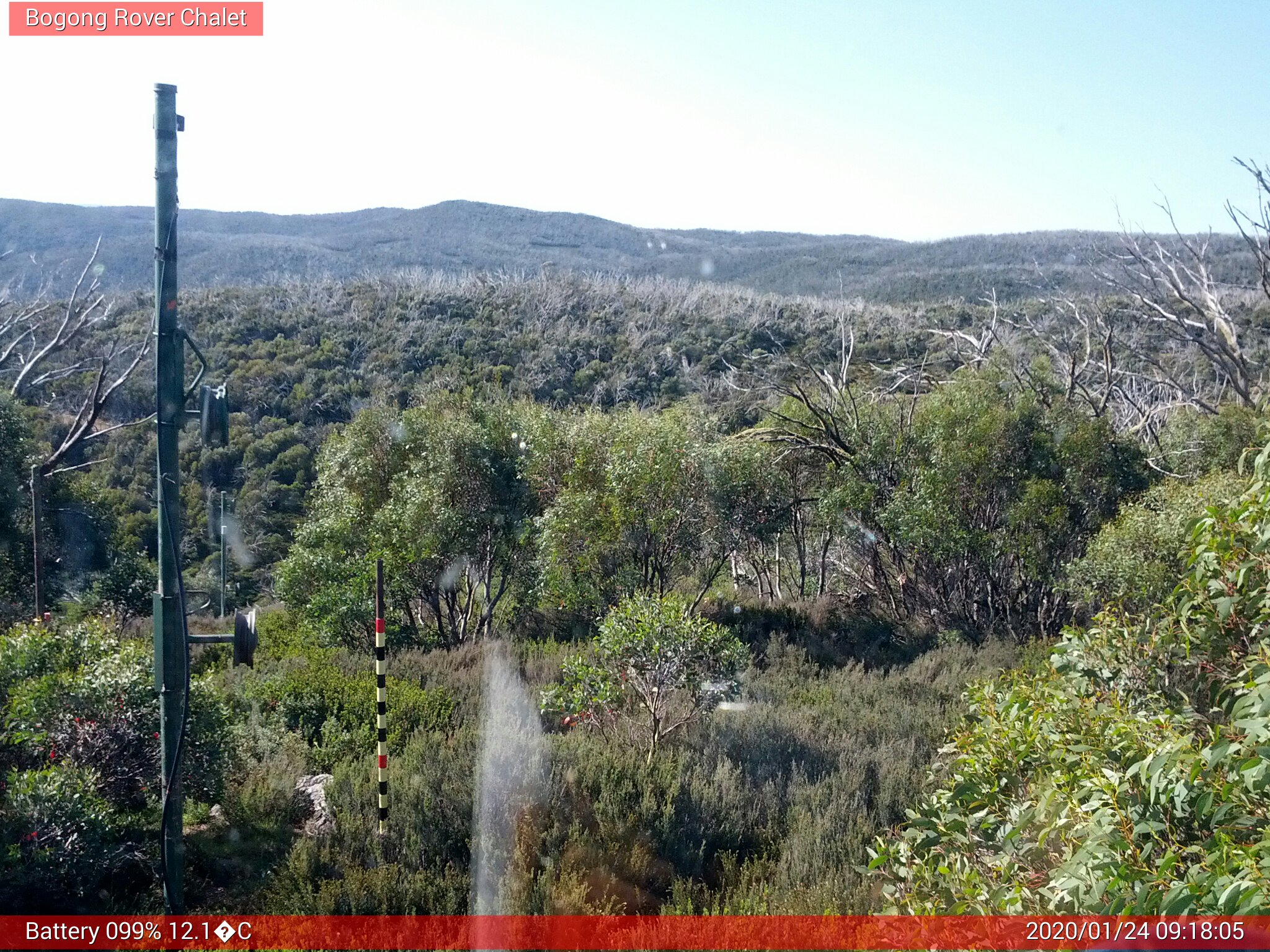 Bogong Web Cam 9:18am Friday 24th of January 2020