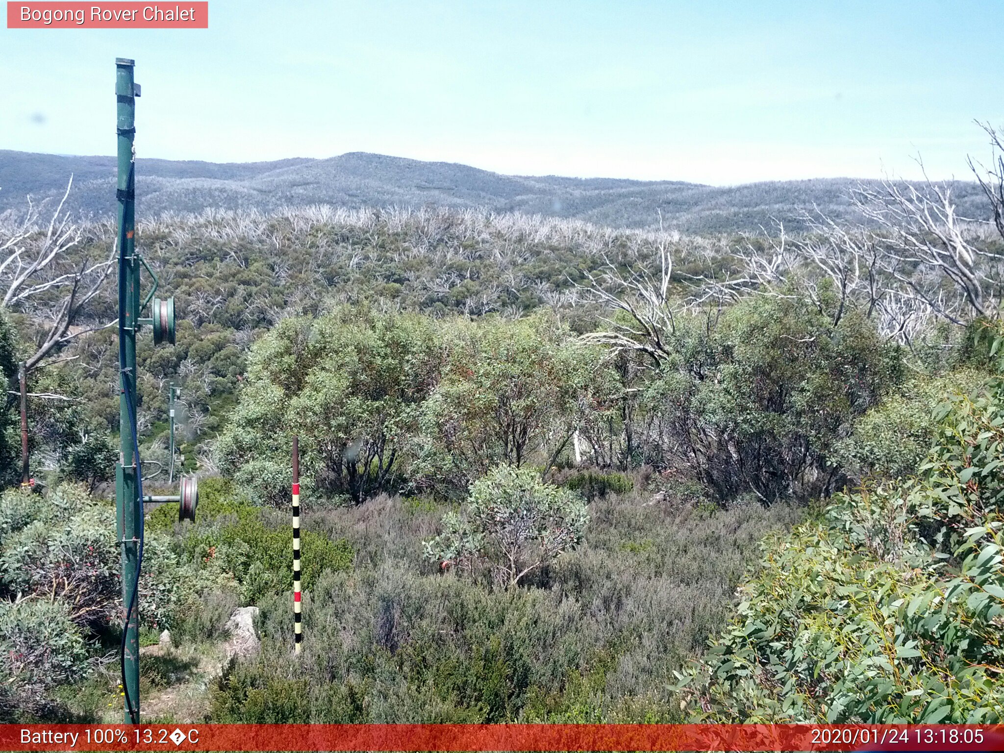 Bogong Web Cam 1:18pm Friday 24th of January 2020