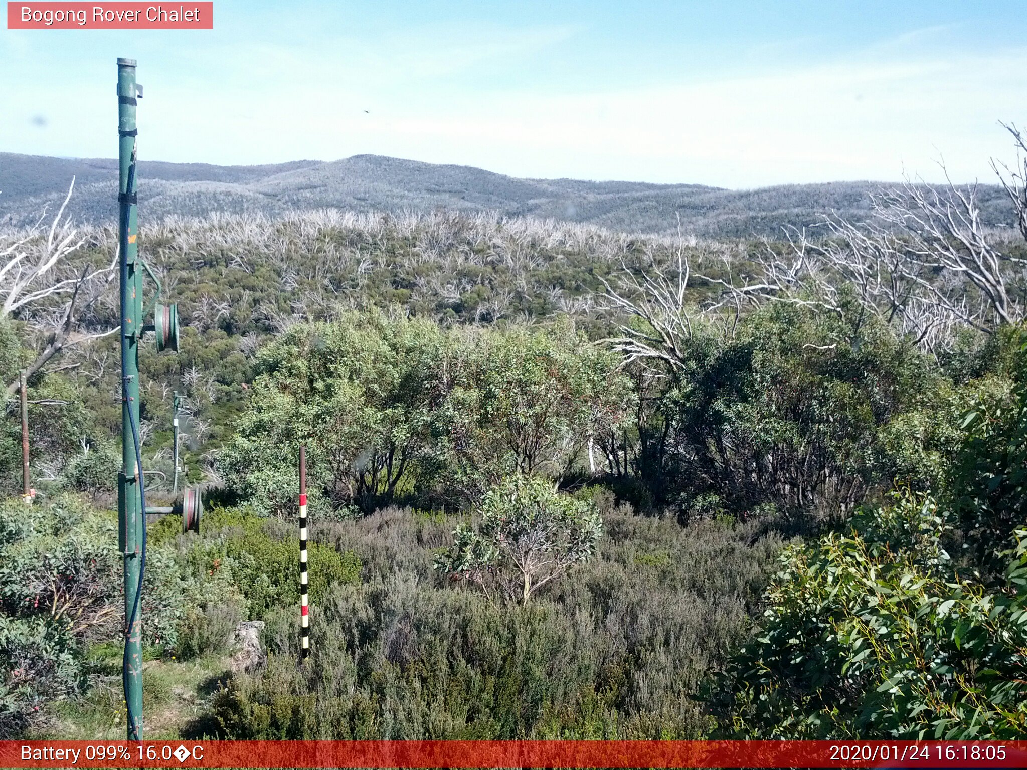 Bogong Web Cam 4:18pm Friday 24th of January 2020