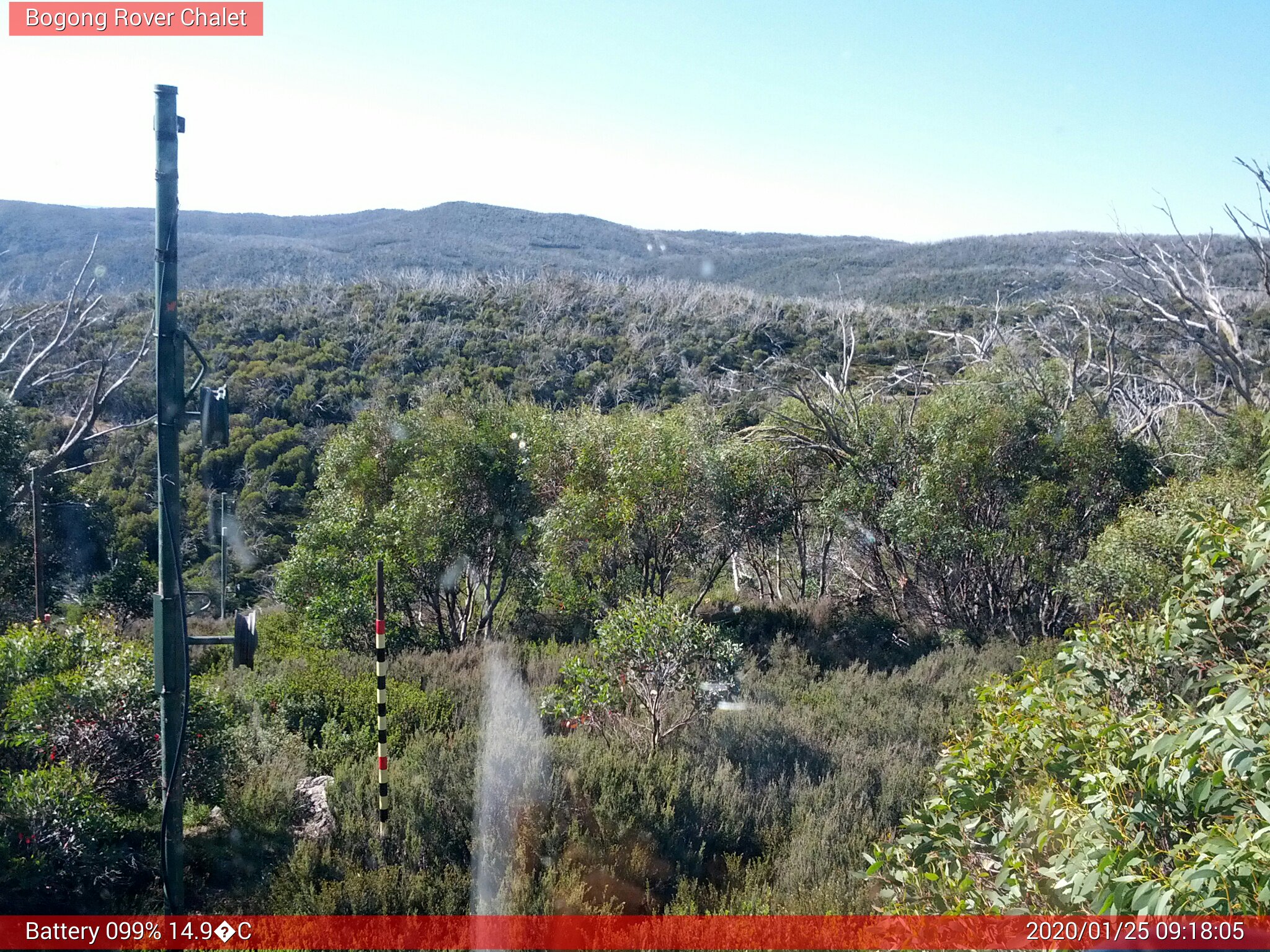 Bogong Web Cam 9:18am Saturday 25th of January 2020