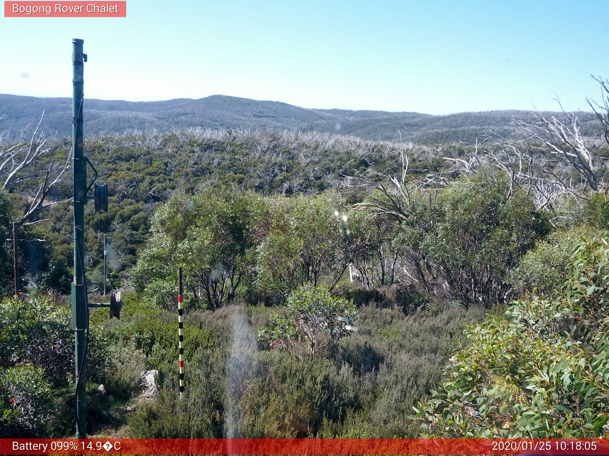 Bogong Web Cam 10:18am Saturday 25th of January 2020