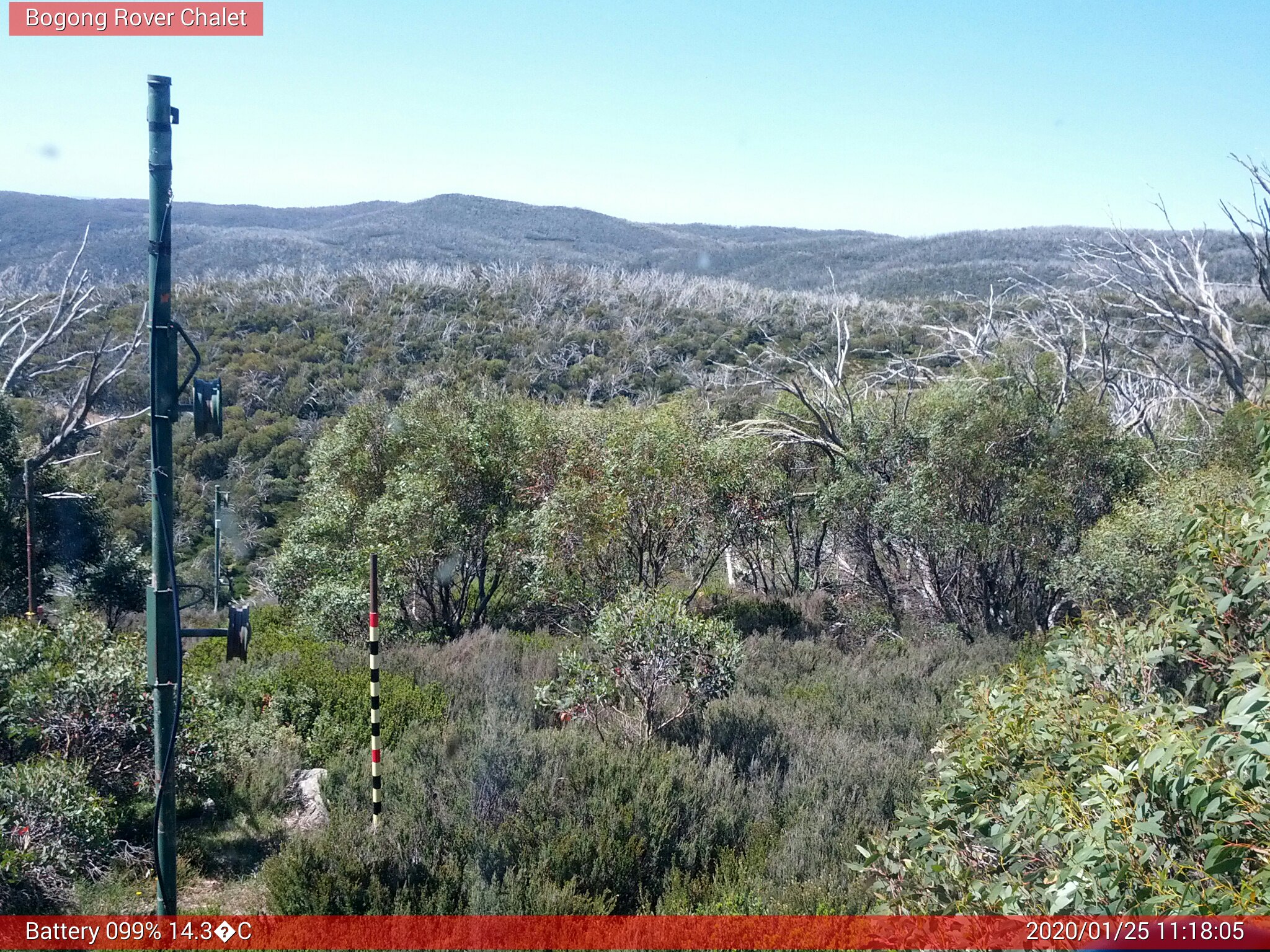 Bogong Web Cam 11:18am Saturday 25th of January 2020