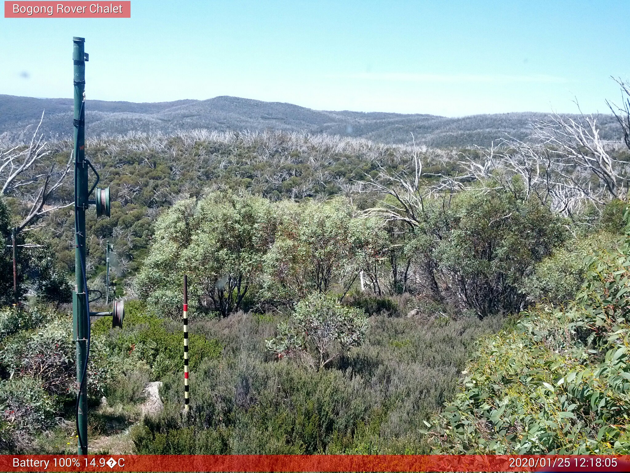 Bogong Web Cam 12:18pm Saturday 25th of January 2020