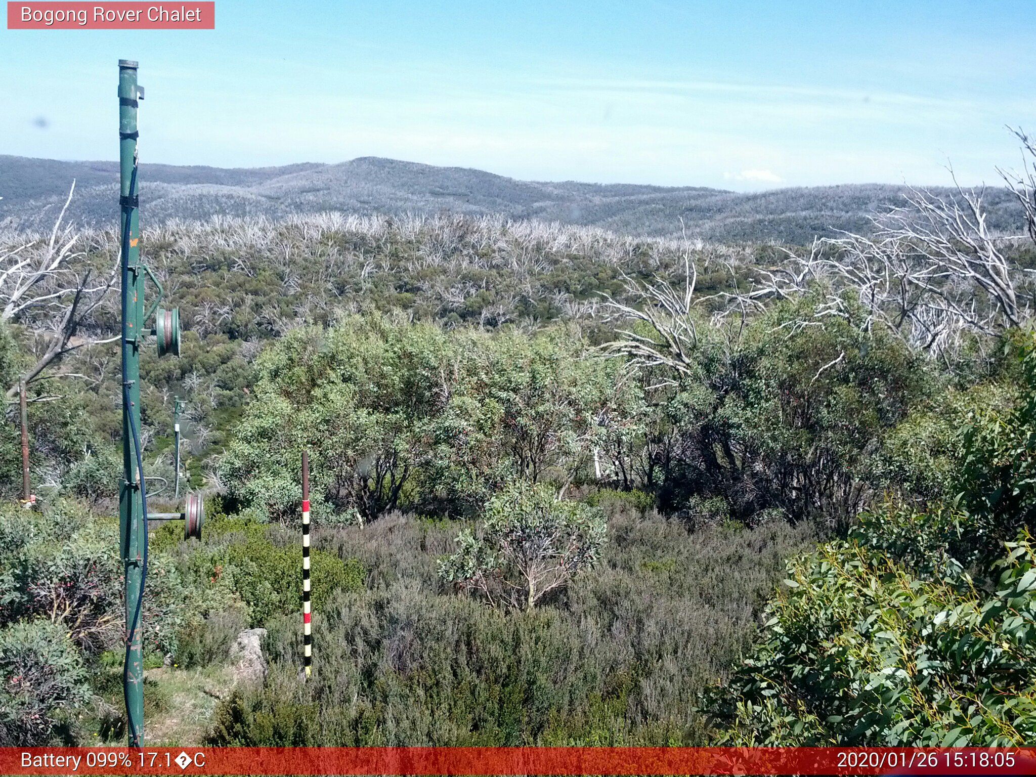 Bogong Web Cam 3:18pm Sunday 26th of January 2020