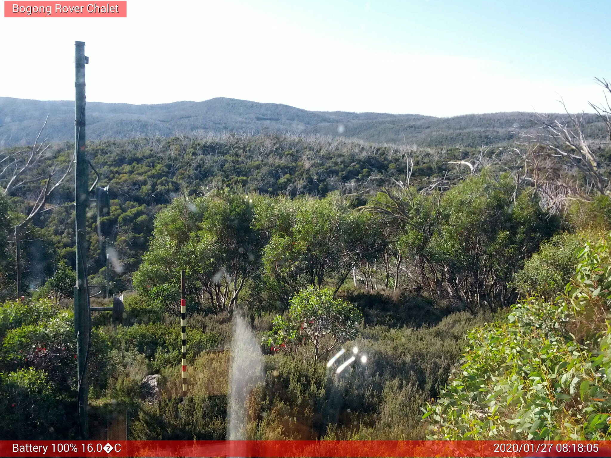 Bogong Web Cam 8:18am Monday 27th of January 2020