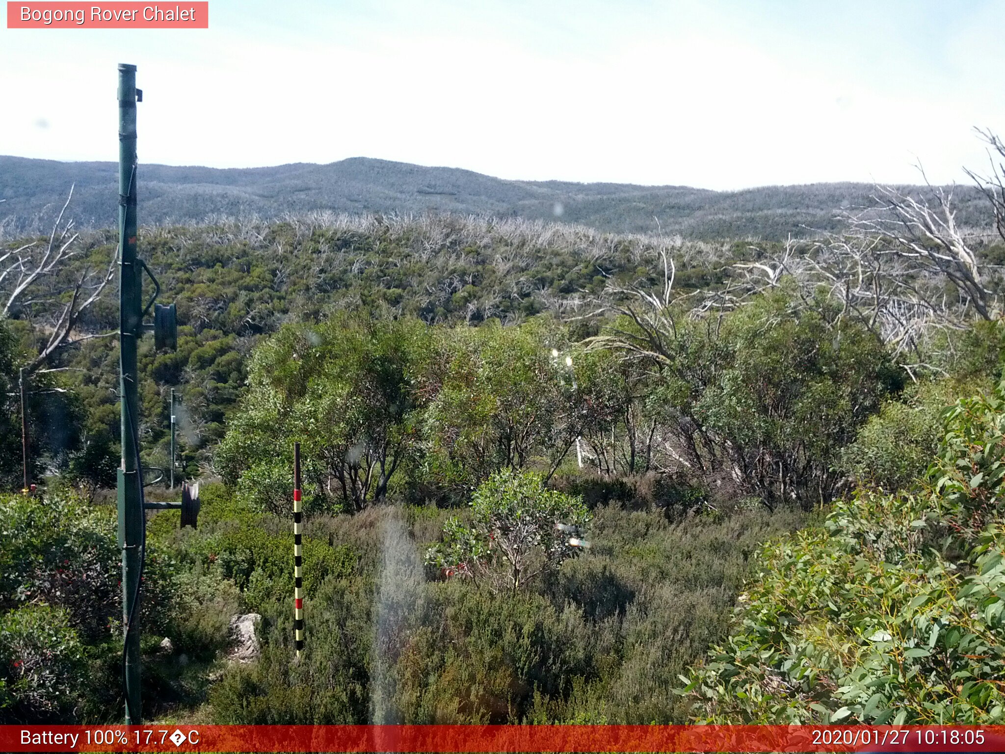 Bogong Web Cam 10:18am Monday 27th of January 2020