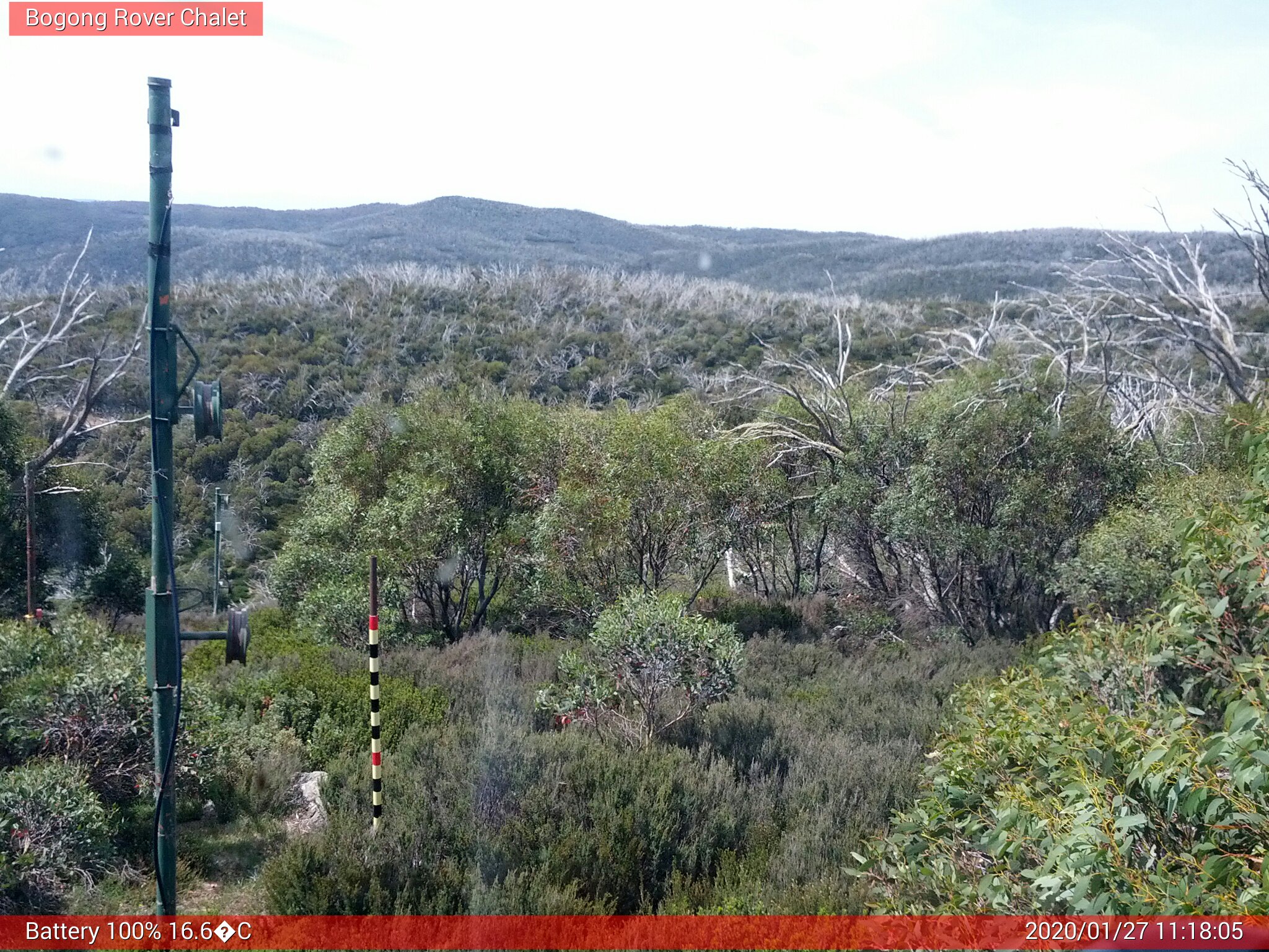 Bogong Web Cam 11:18am Monday 27th of January 2020