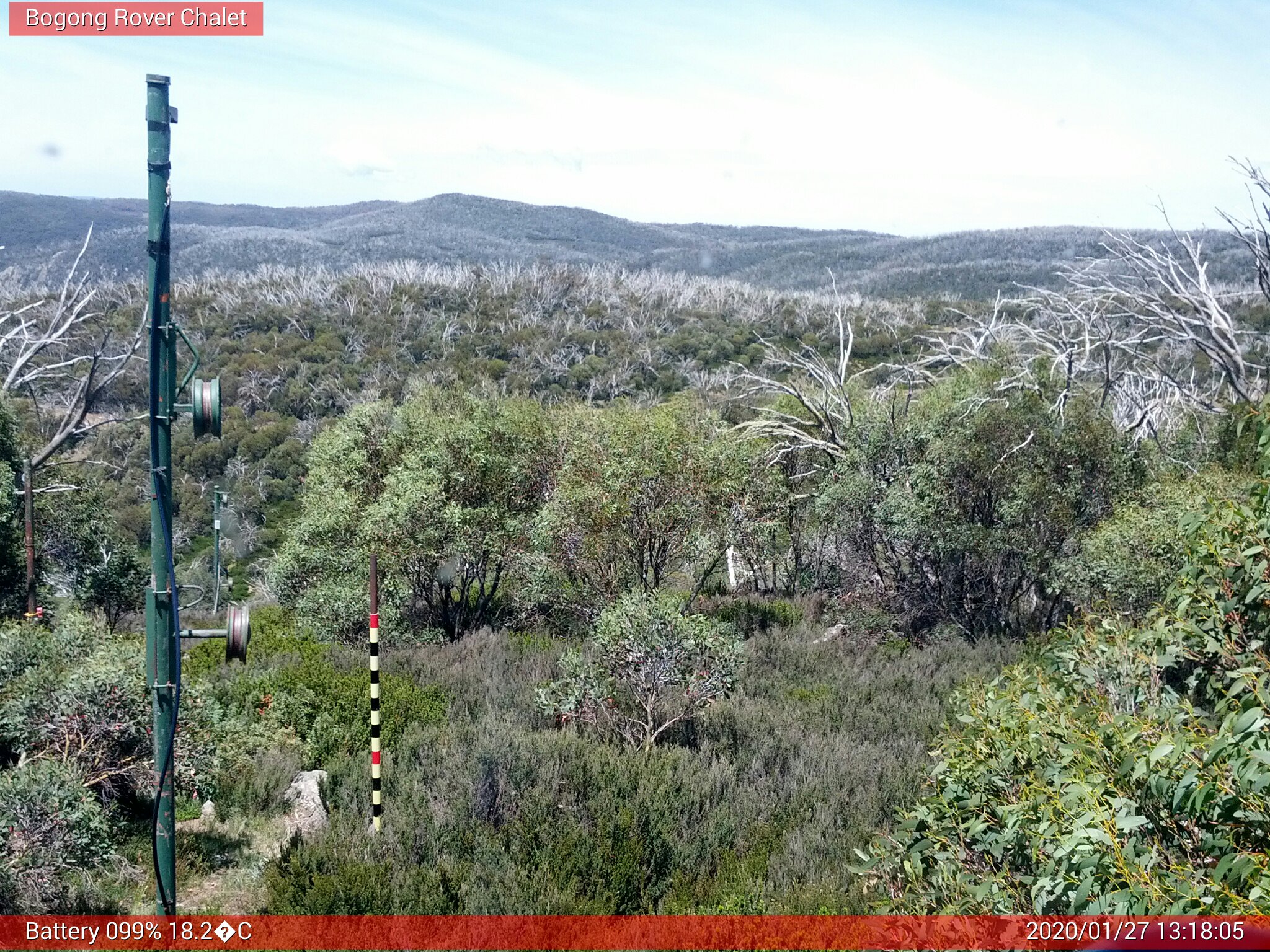 Bogong Web Cam 1:18pm Monday 27th of January 2020