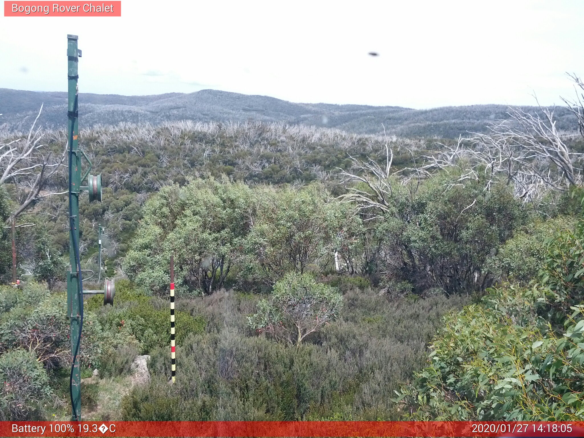 Bogong Web Cam 2:18pm Monday 27th of January 2020