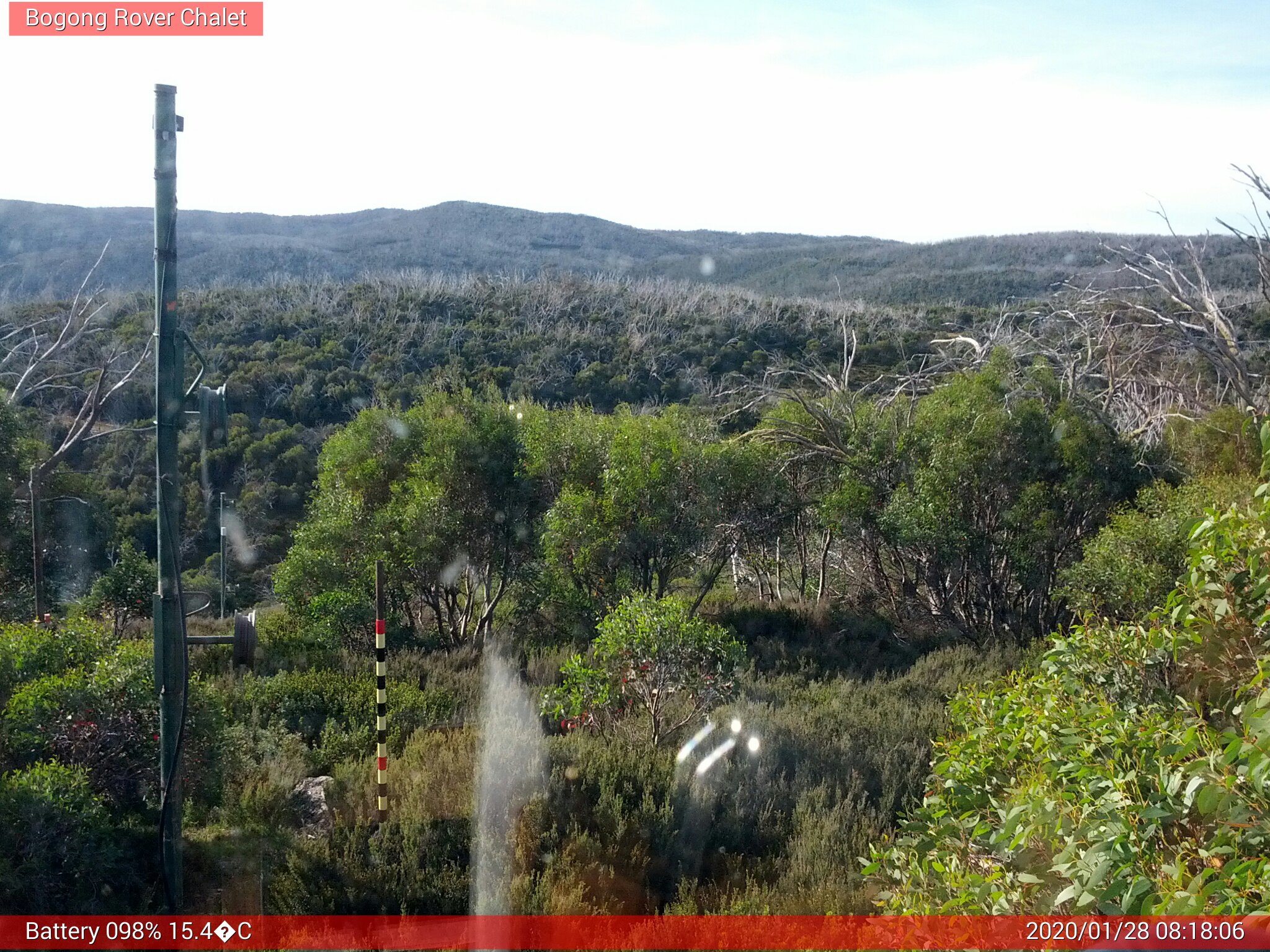 Bogong Web Cam 8:18am Tuesday 28th of January 2020