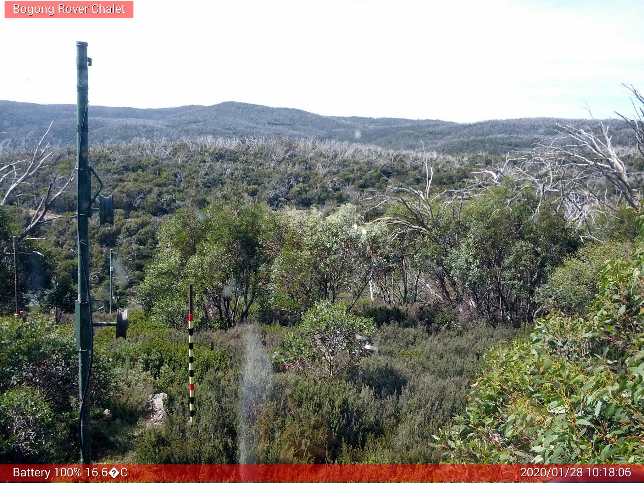 Bogong Web Cam 10:18am Tuesday 28th of January 2020