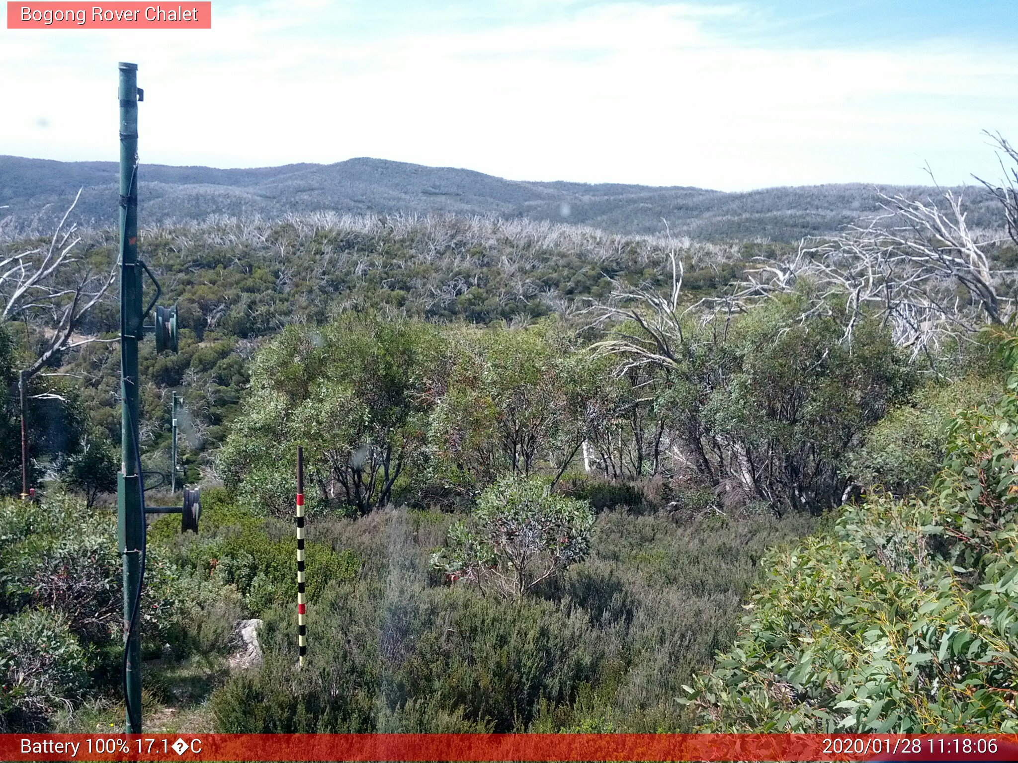 Bogong Web Cam 11:18am Tuesday 28th of January 2020