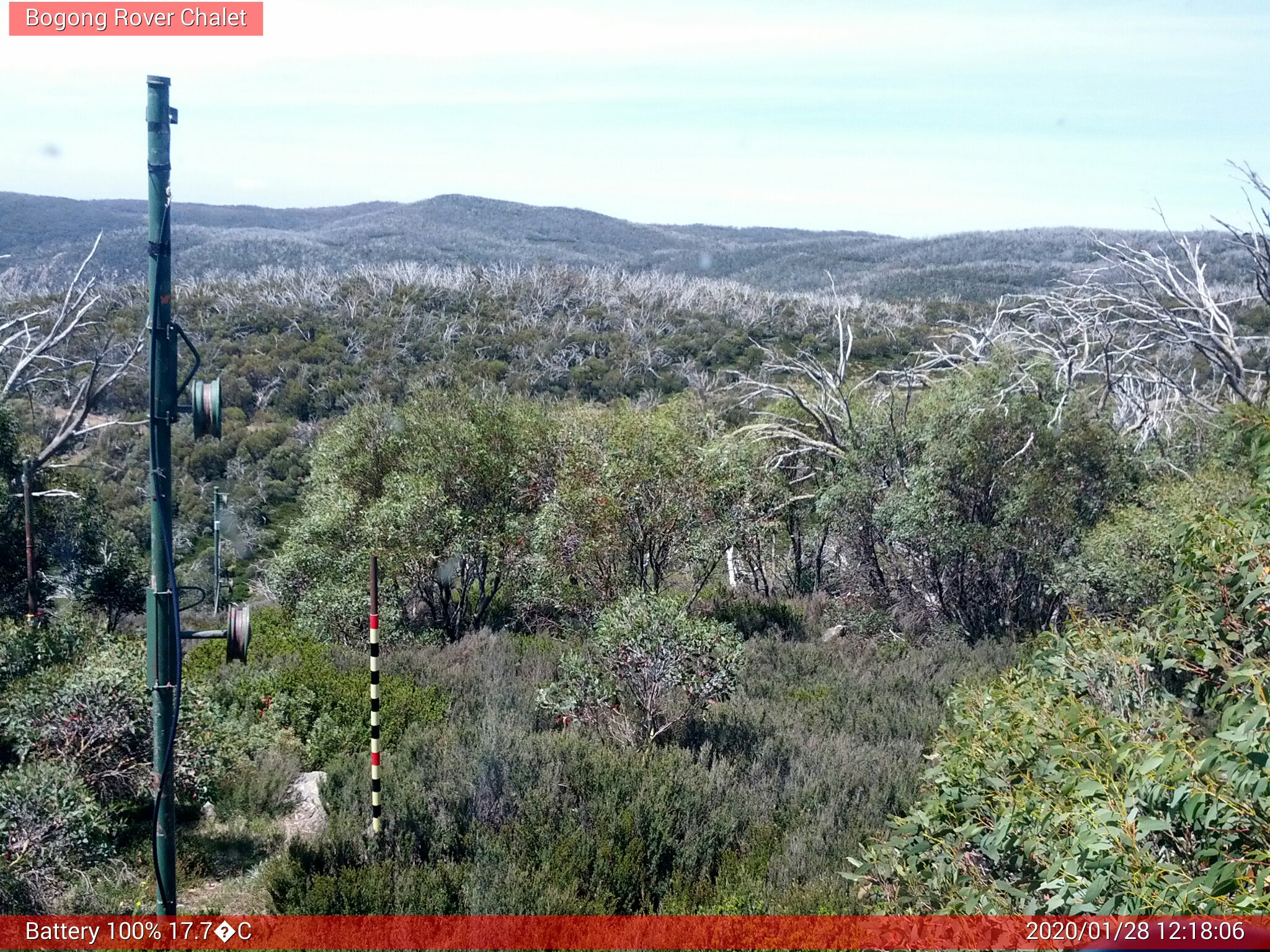 Bogong Web Cam 12:18pm Tuesday 28th of January 2020