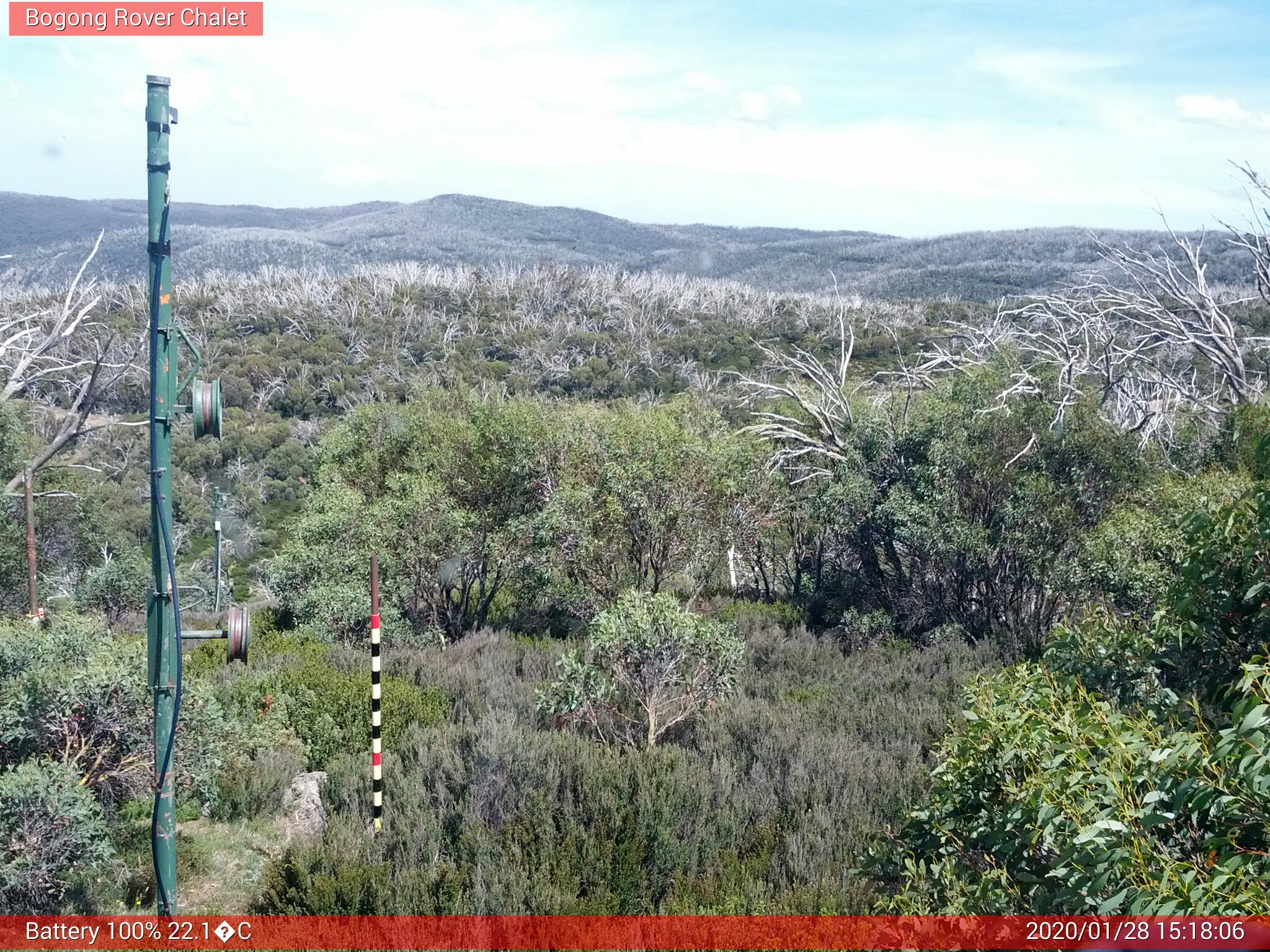 Bogong Web Cam 3:18pm Tuesday 28th of January 2020