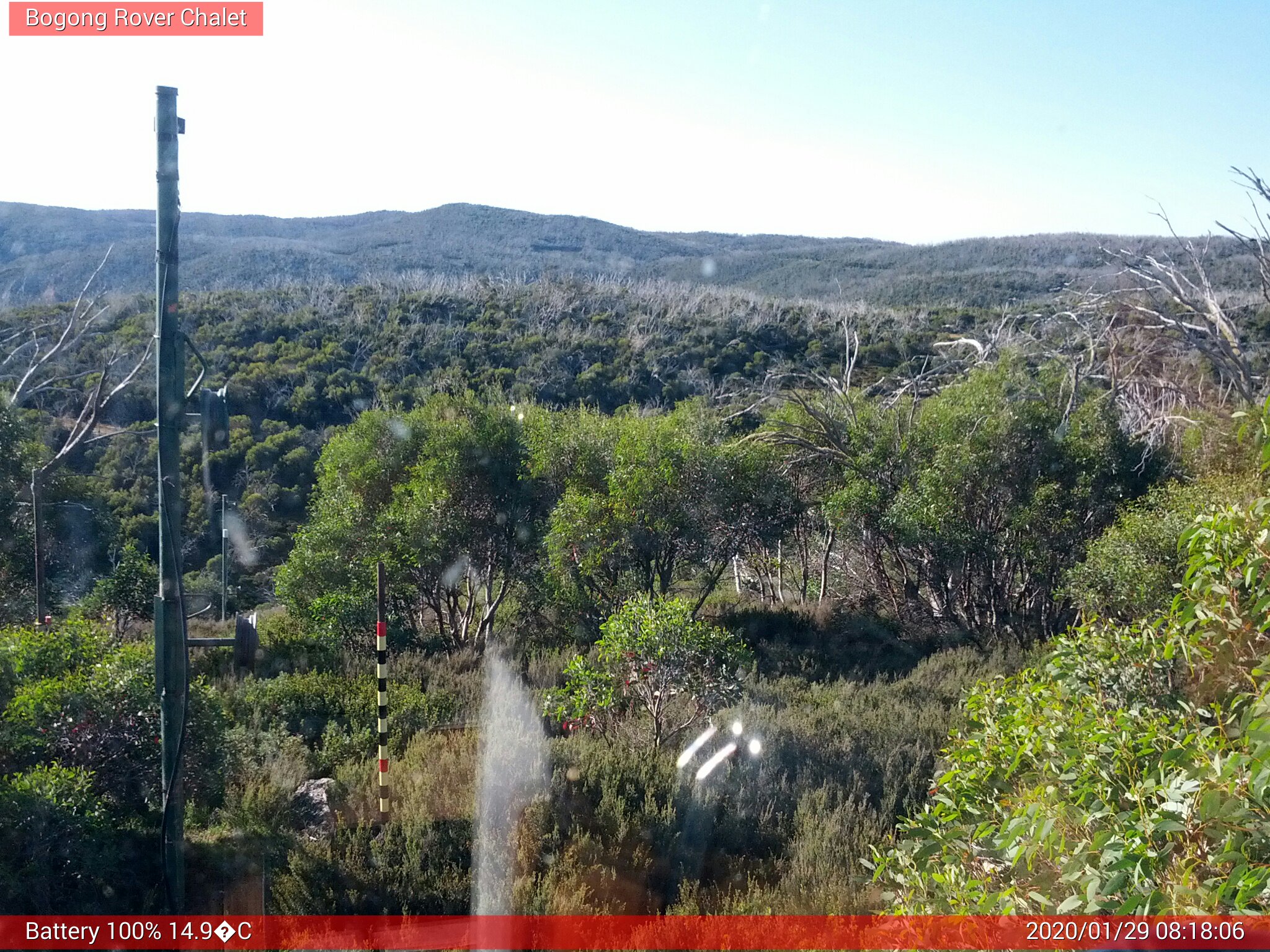 Bogong Web Cam 8:18am Wednesday 29th of January 2020