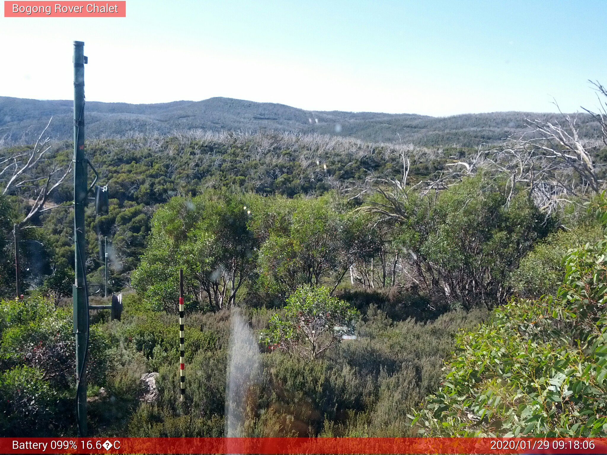 Bogong Web Cam 9:18am Wednesday 29th of January 2020