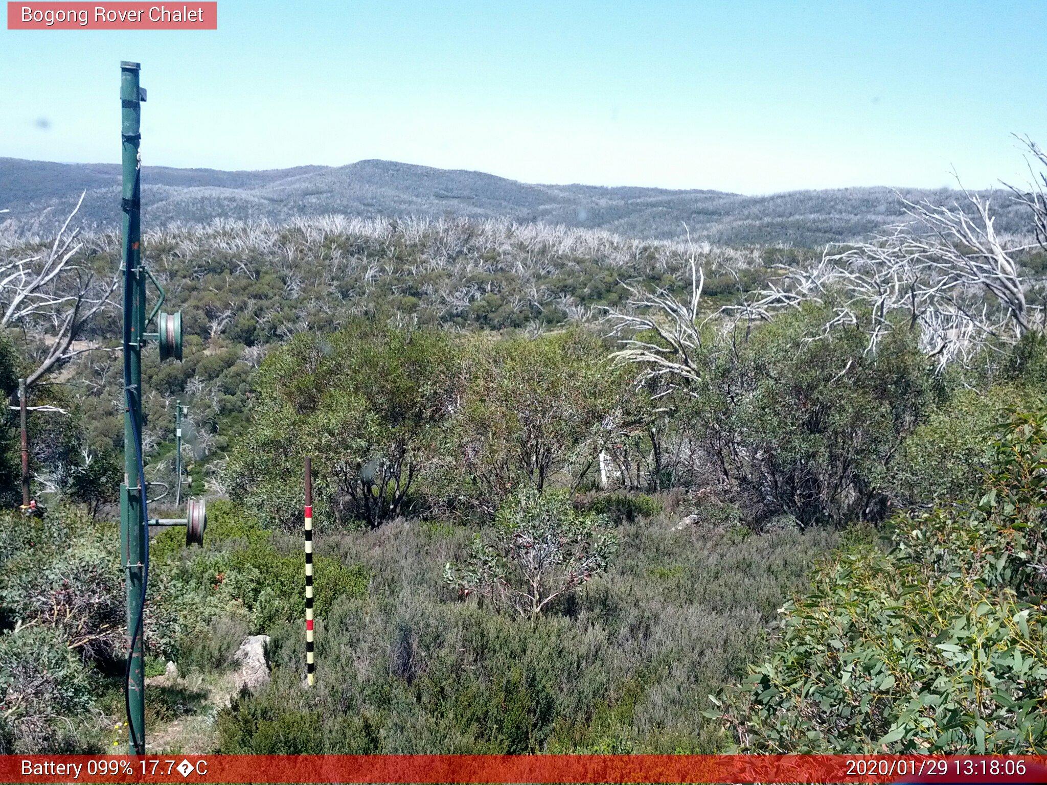 Bogong Web Cam 1:18pm Wednesday 29th of January 2020