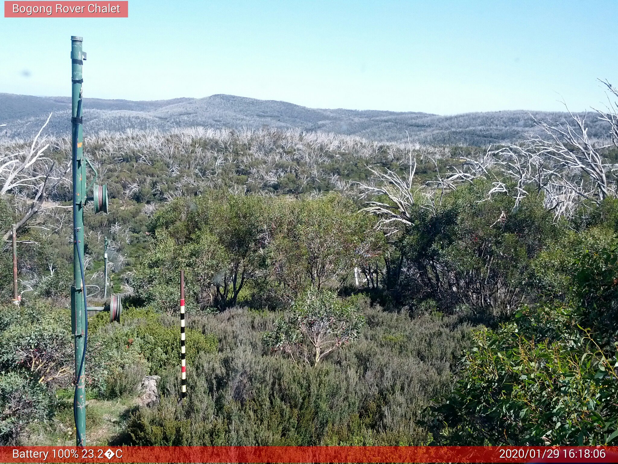 Bogong Web Cam 4:18pm Wednesday 29th of January 2020