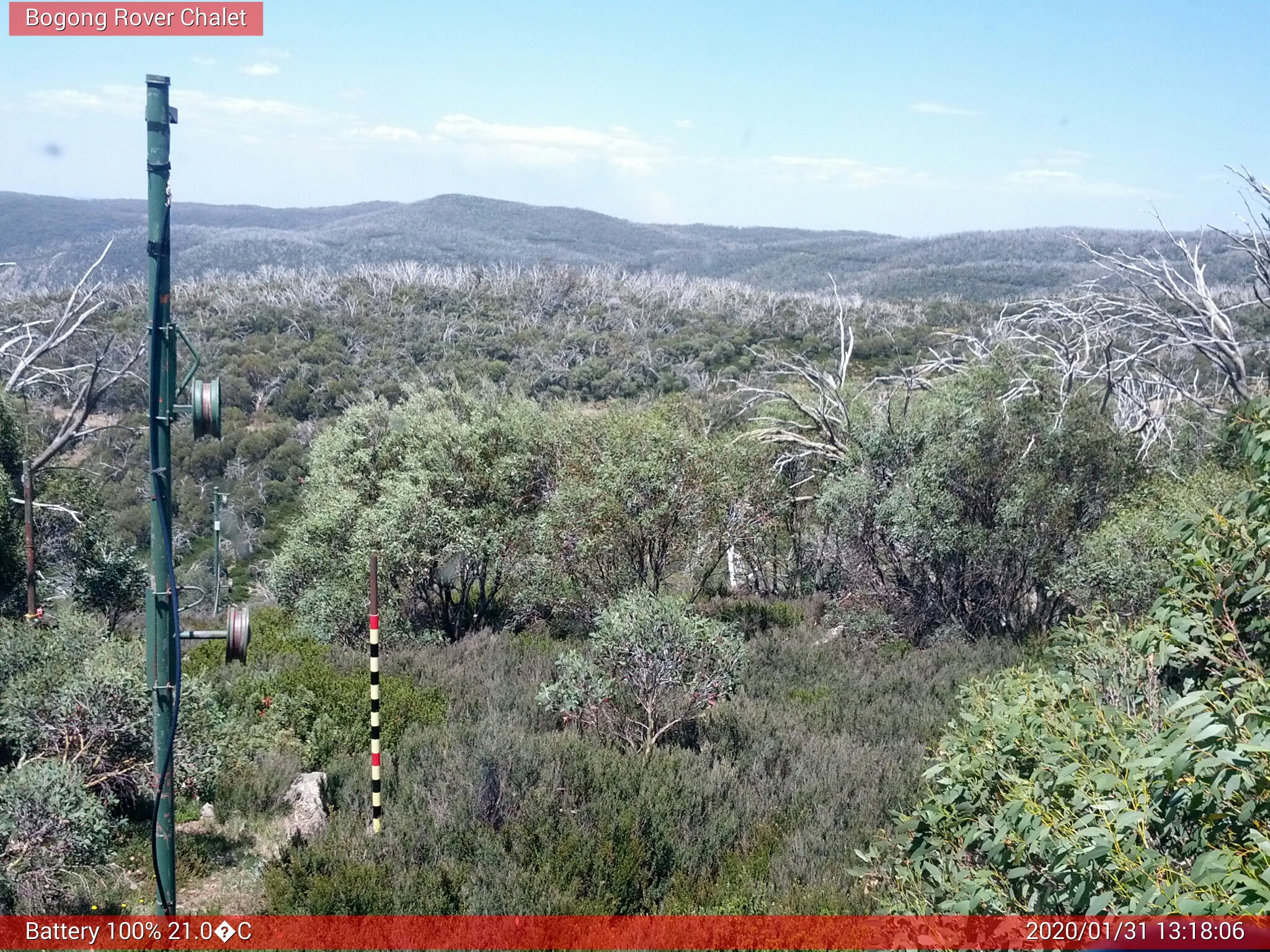 Bogong Web Cam 1:18pm Friday 31st of January 2020