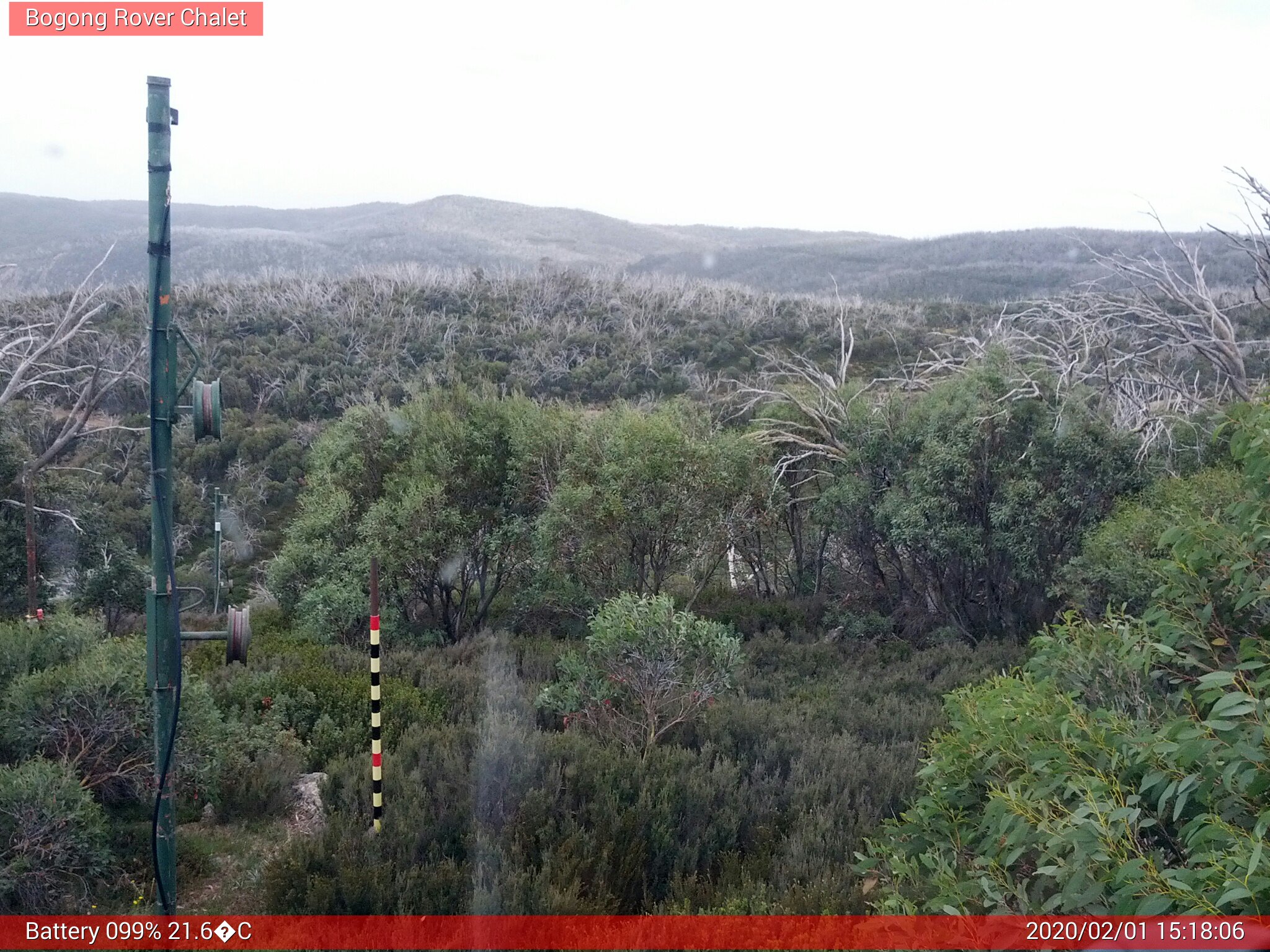 Bogong Web Cam 3:18pm Saturday 1st of February 2020