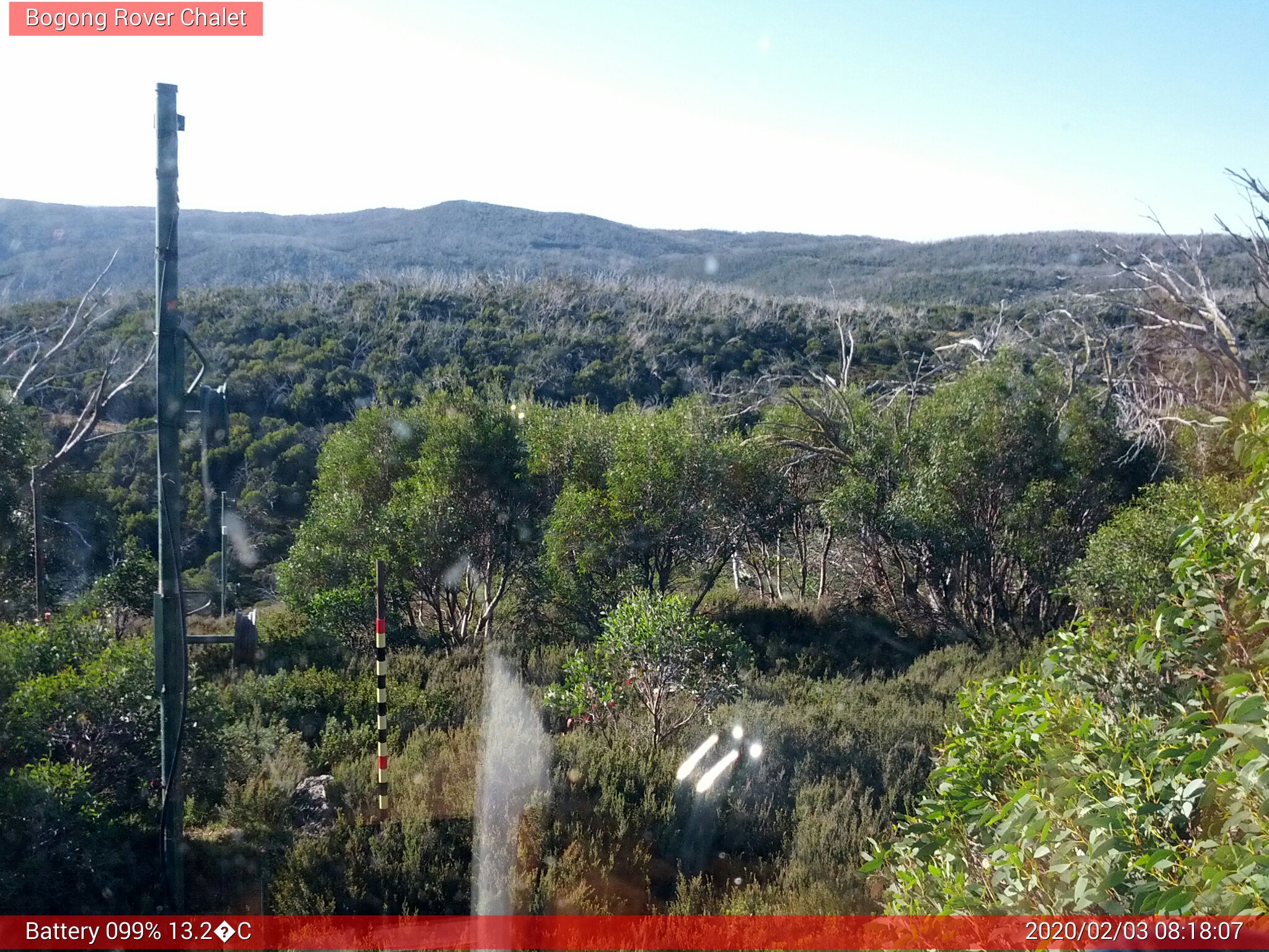 Bogong Web Cam 8:18am Monday 3rd of February 2020