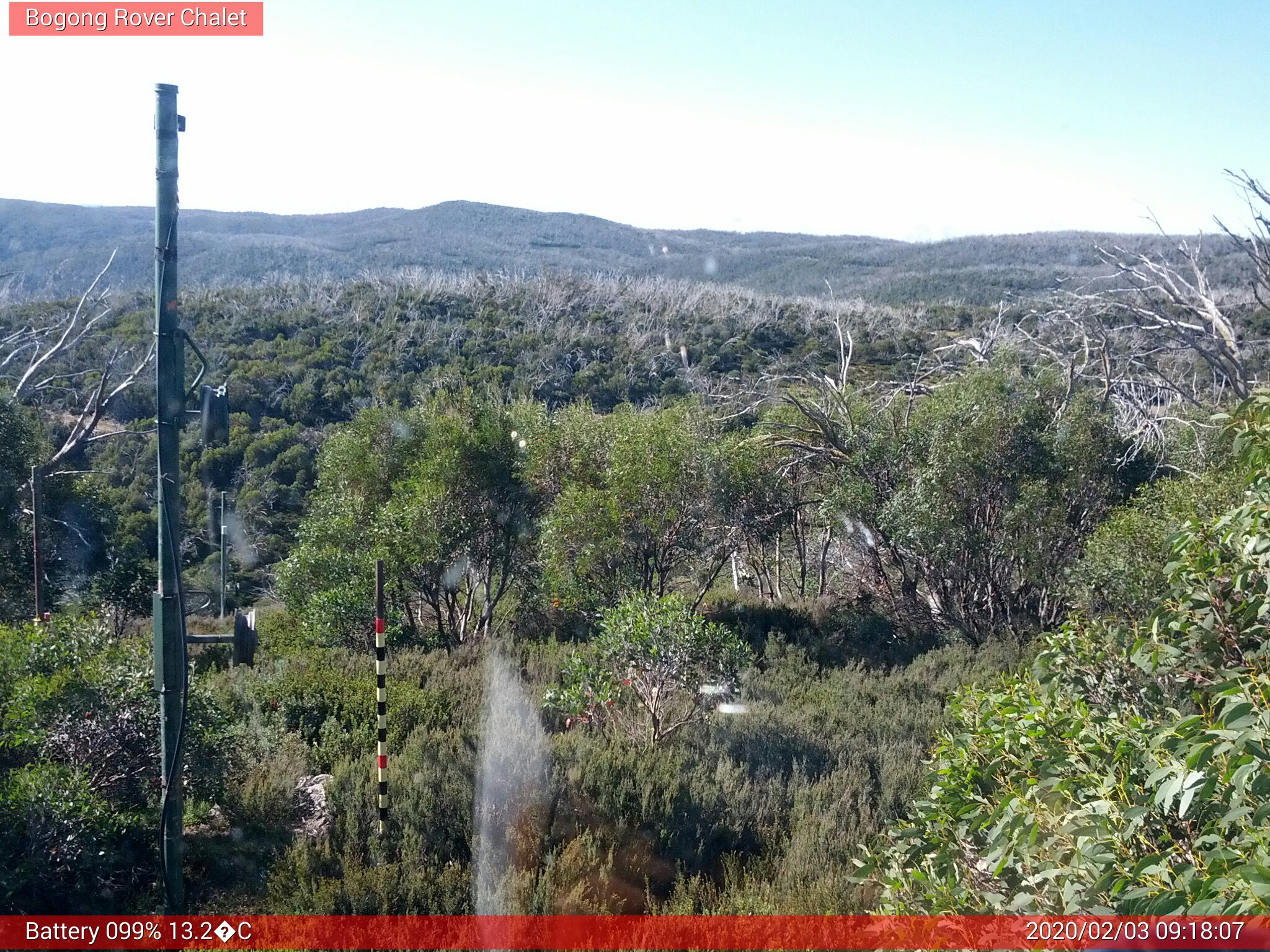 Bogong Web Cam 9:18am Monday 3rd of February 2020