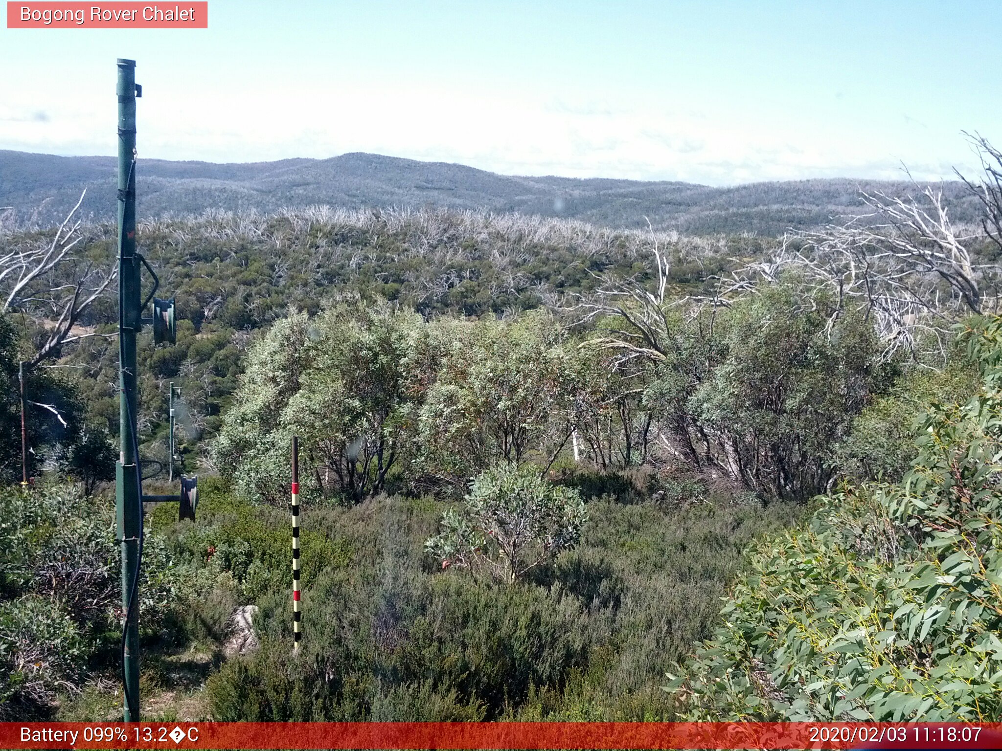 Bogong Web Cam 11:18am Monday 3rd of February 2020