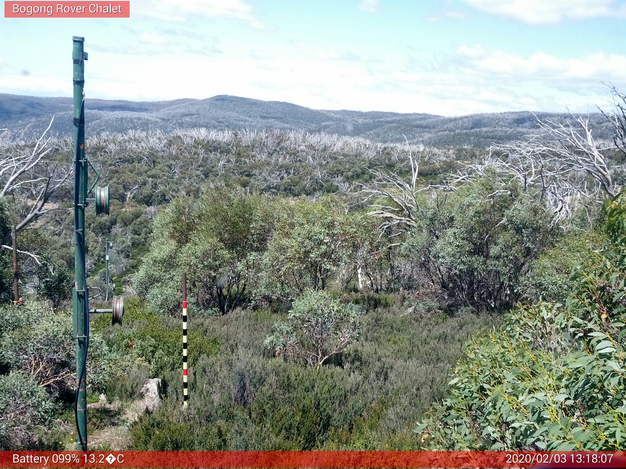 Bogong Web Cam 1:18pm Monday 3rd of February 2020