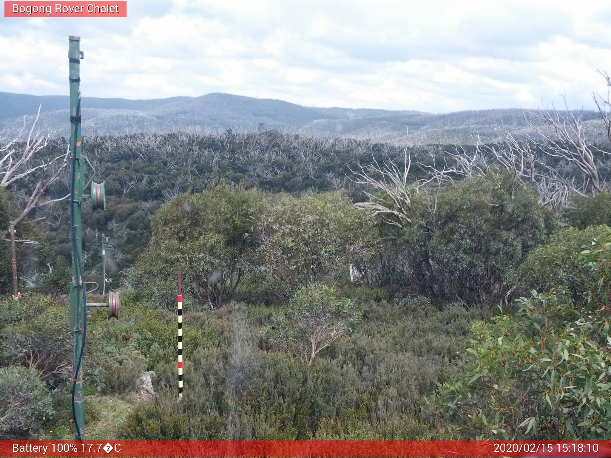 Bogong Web Cam 3:18pm Saturday 15th of February 2020