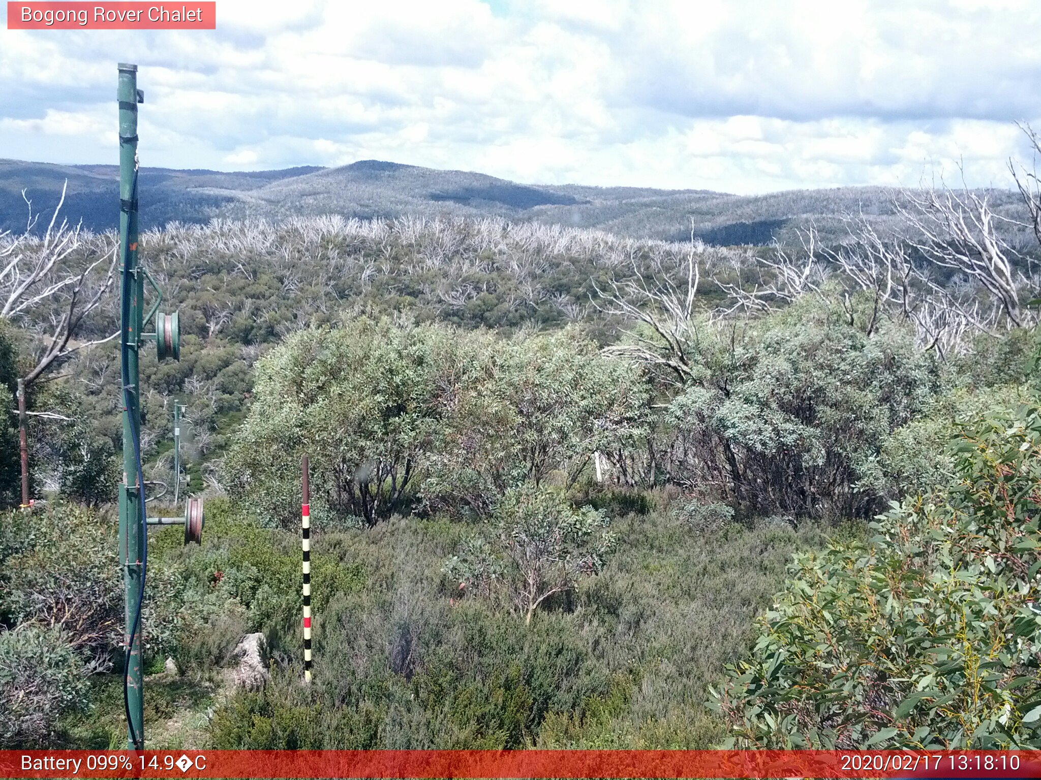 Bogong Web Cam 1:18pm Monday 17th of February 2020