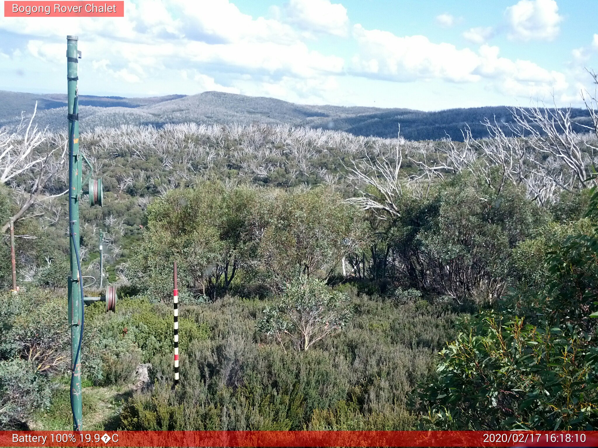 Bogong Web Cam 4:18pm Monday 17th of February 2020