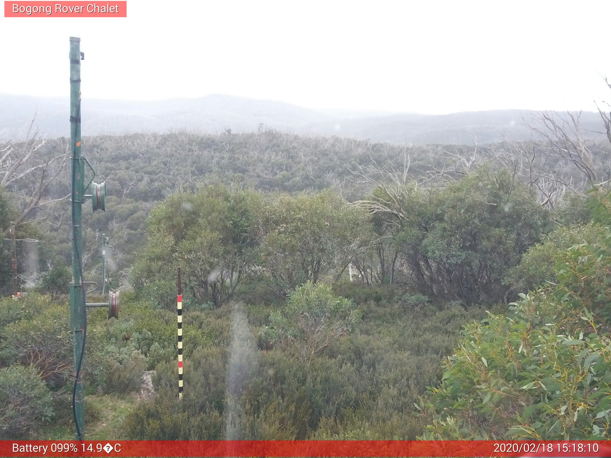 Bogong Web Cam 3:18pm Tuesday 18th of February 2020