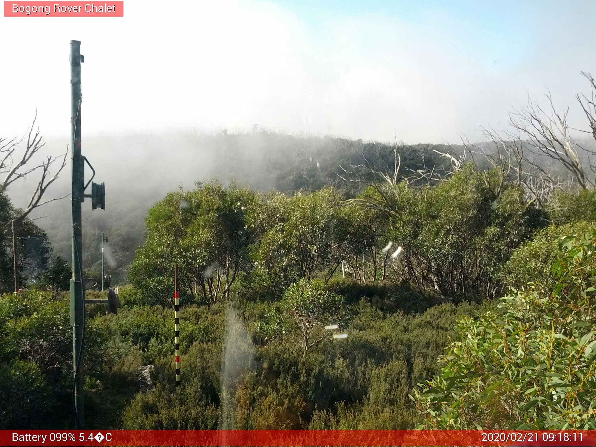 Bogong Web Cam 9:18am Friday 21st of February 2020