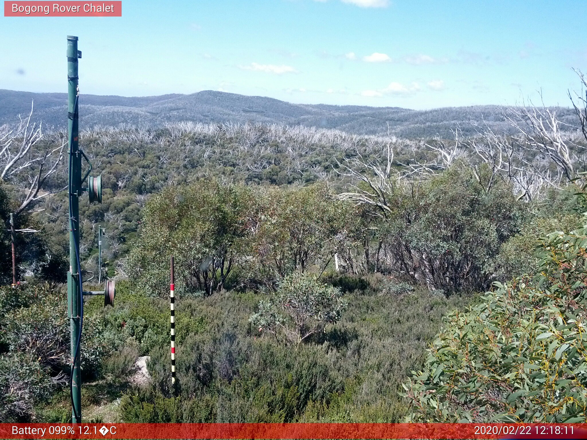 Bogong Web Cam 12:18pm Saturday 22nd of February 2020