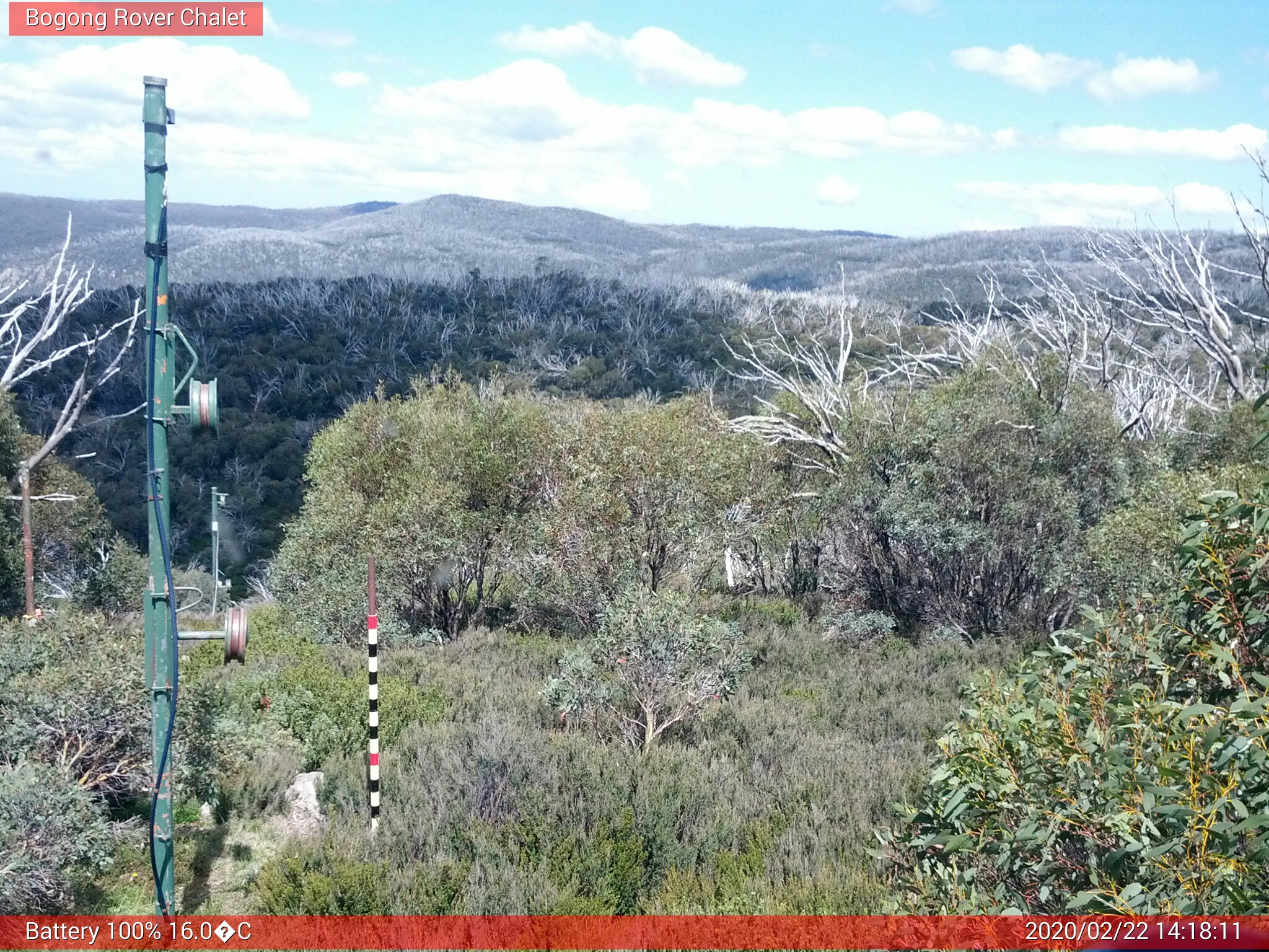 Bogong Web Cam 2:18pm Saturday 22nd of February 2020