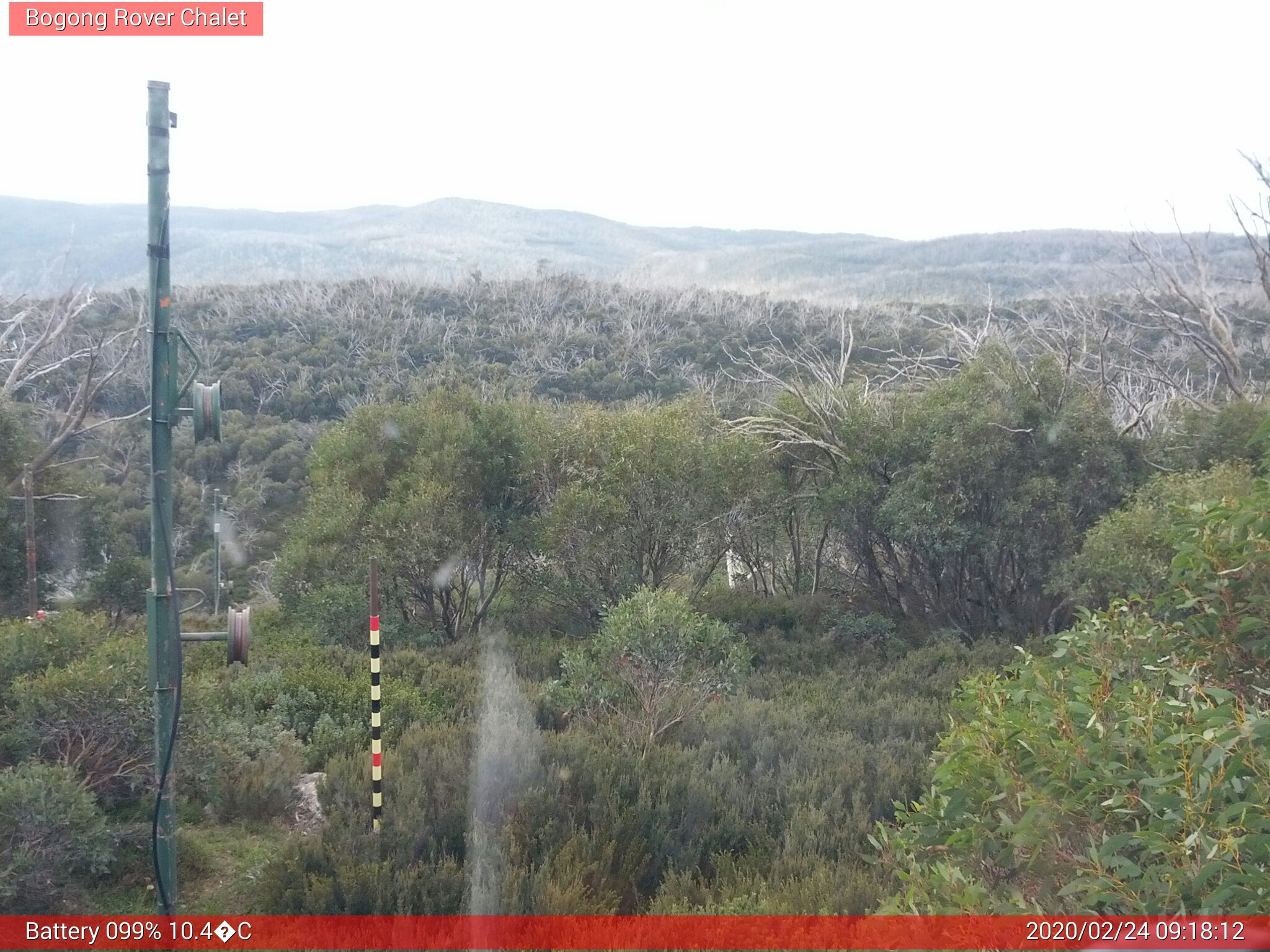 Bogong Web Cam 9:18am Monday 24th of February 2020