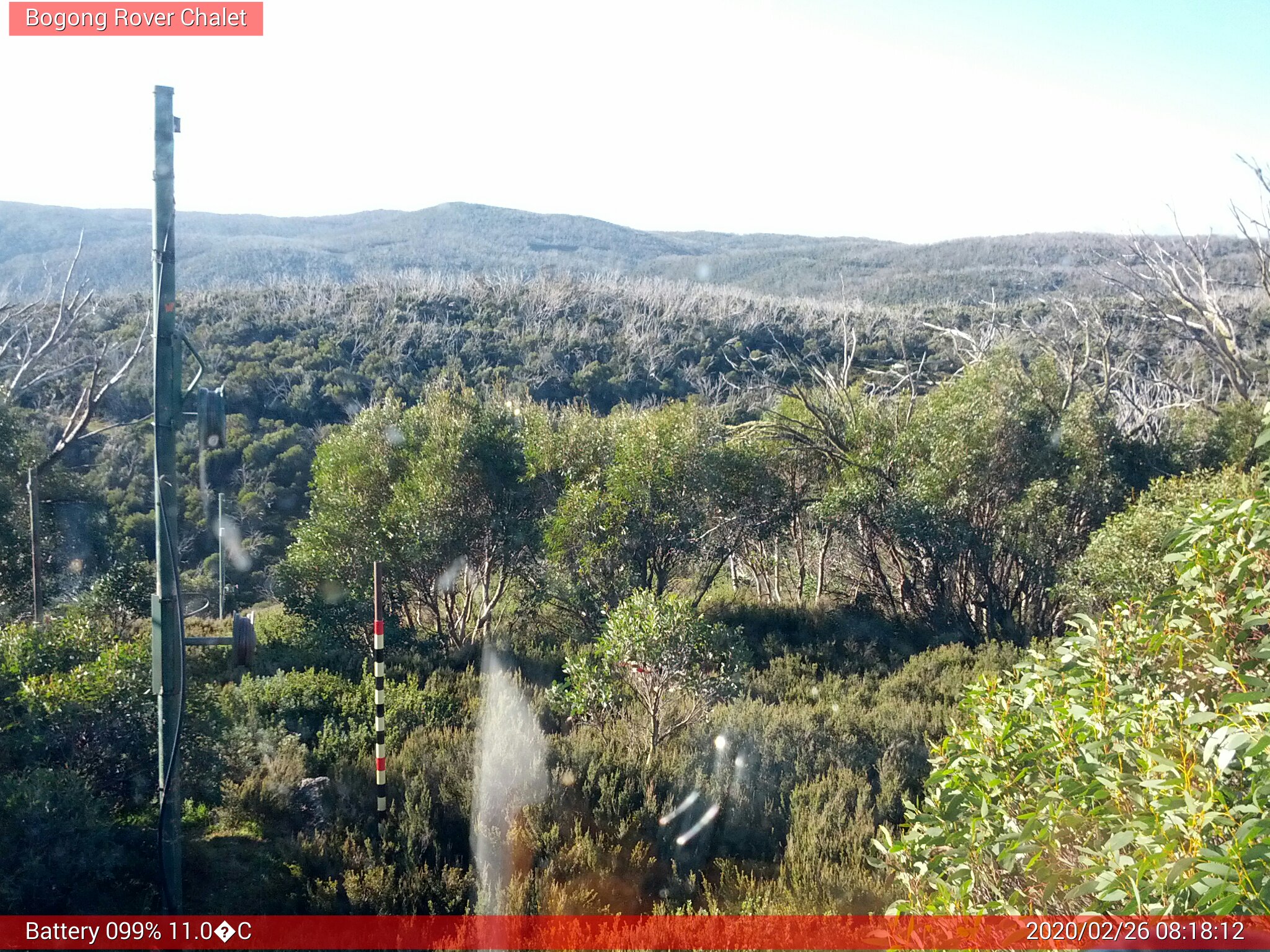 Bogong Web Cam 8:18am Wednesday 26th of February 2020