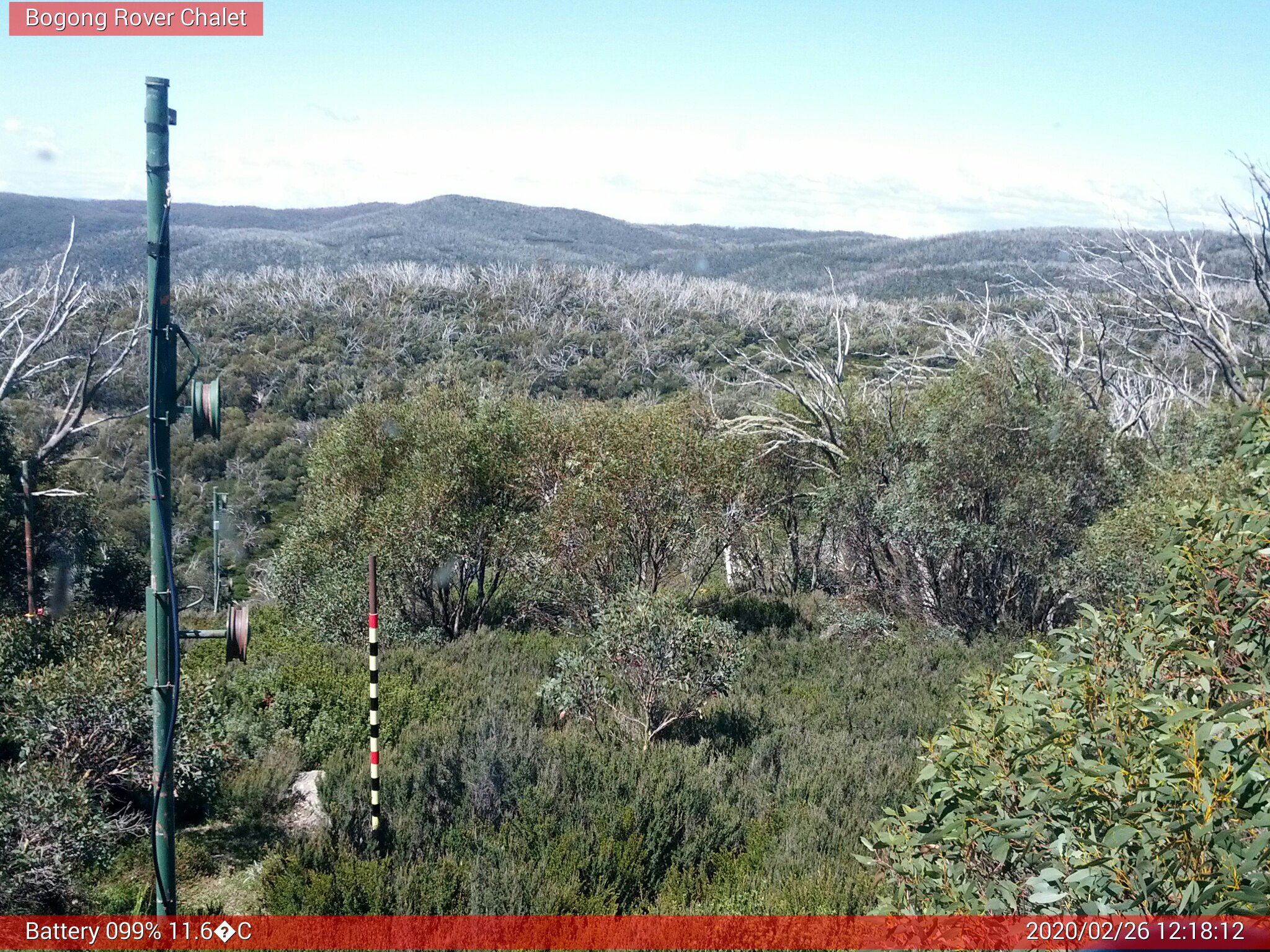 Bogong Web Cam 12:18pm Wednesday 26th of February 2020