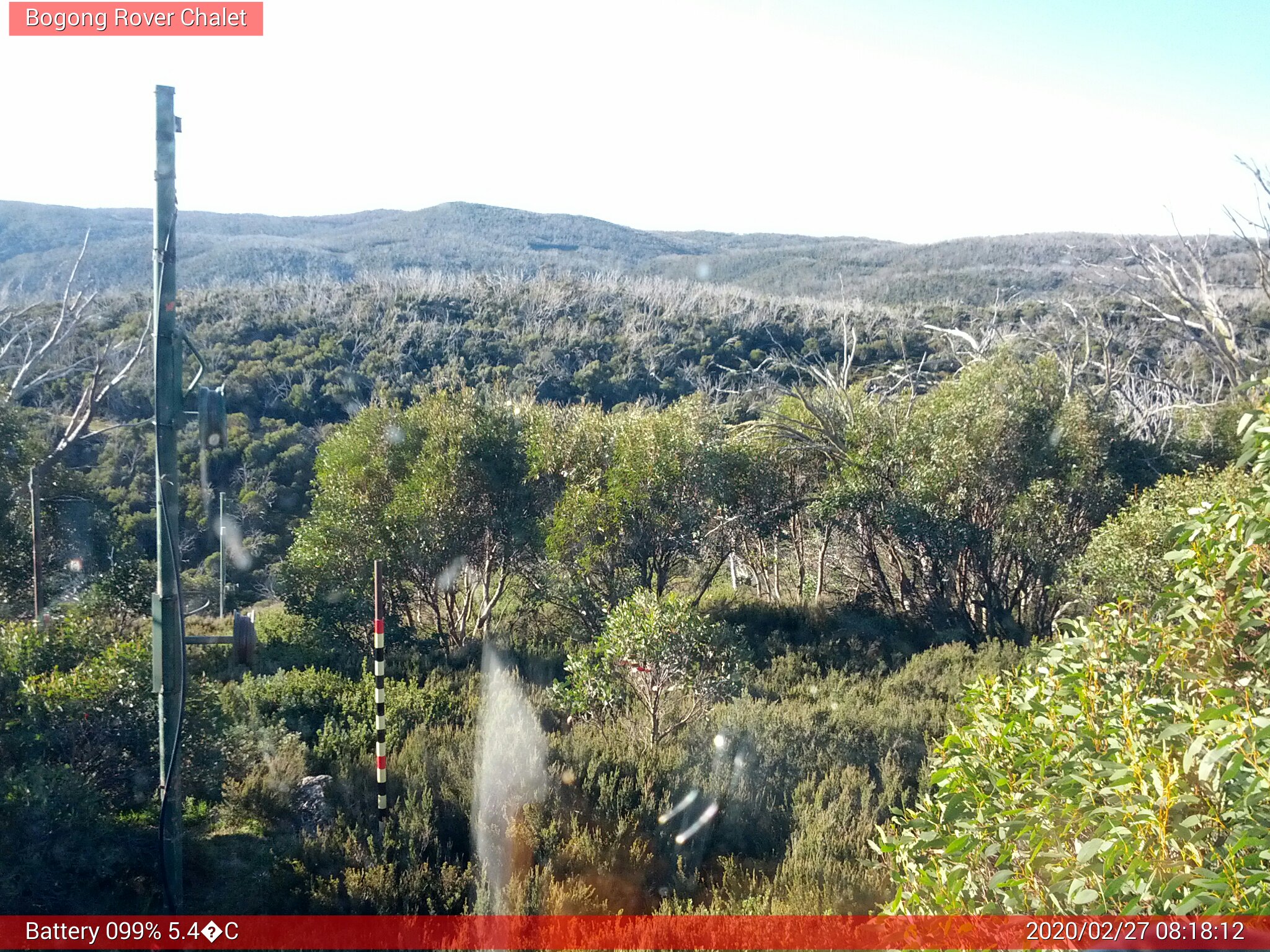 Bogong Web Cam 8:18am Thursday 27th of February 2020