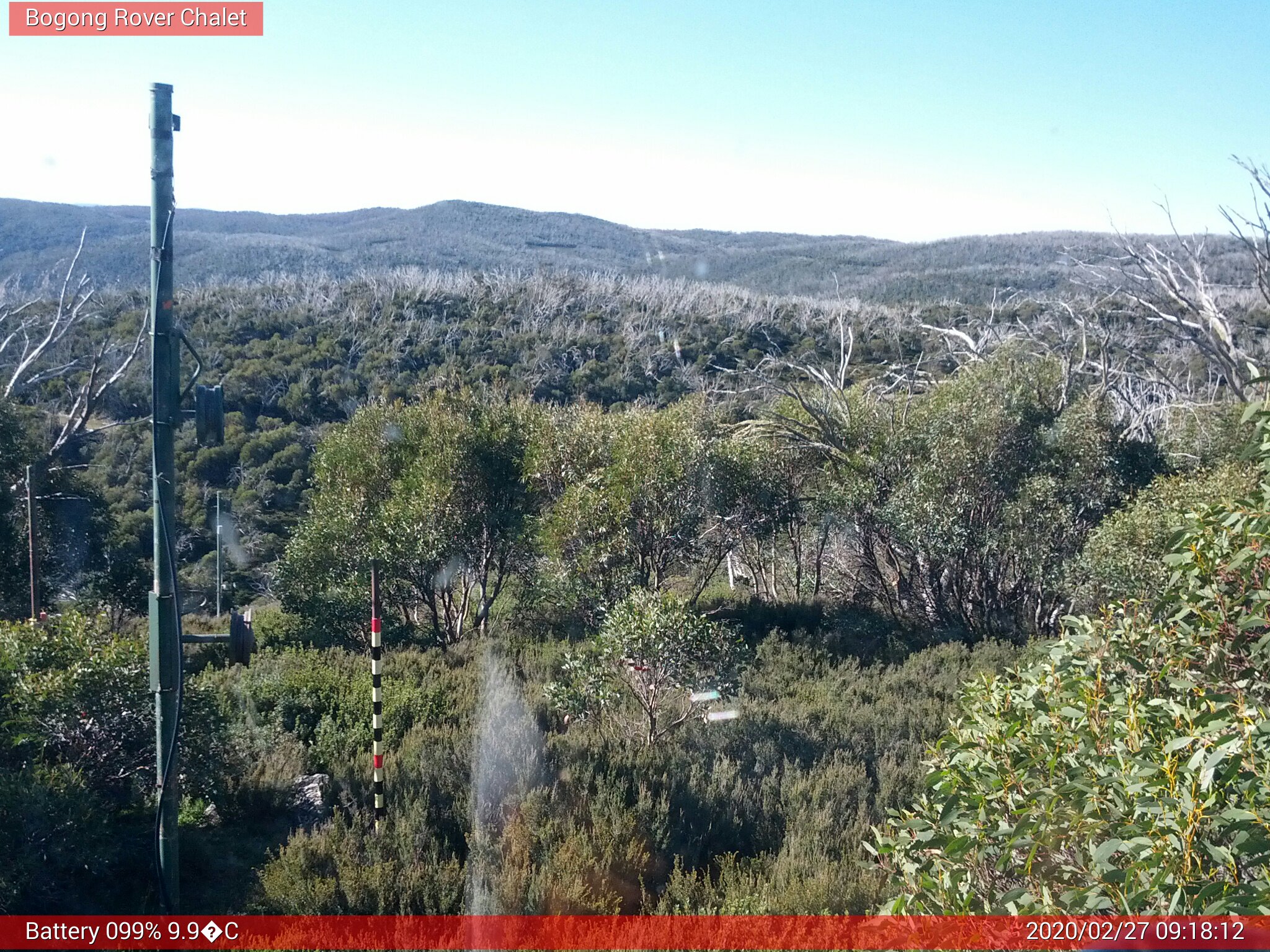 Bogong Web Cam 9:18am Thursday 27th of February 2020